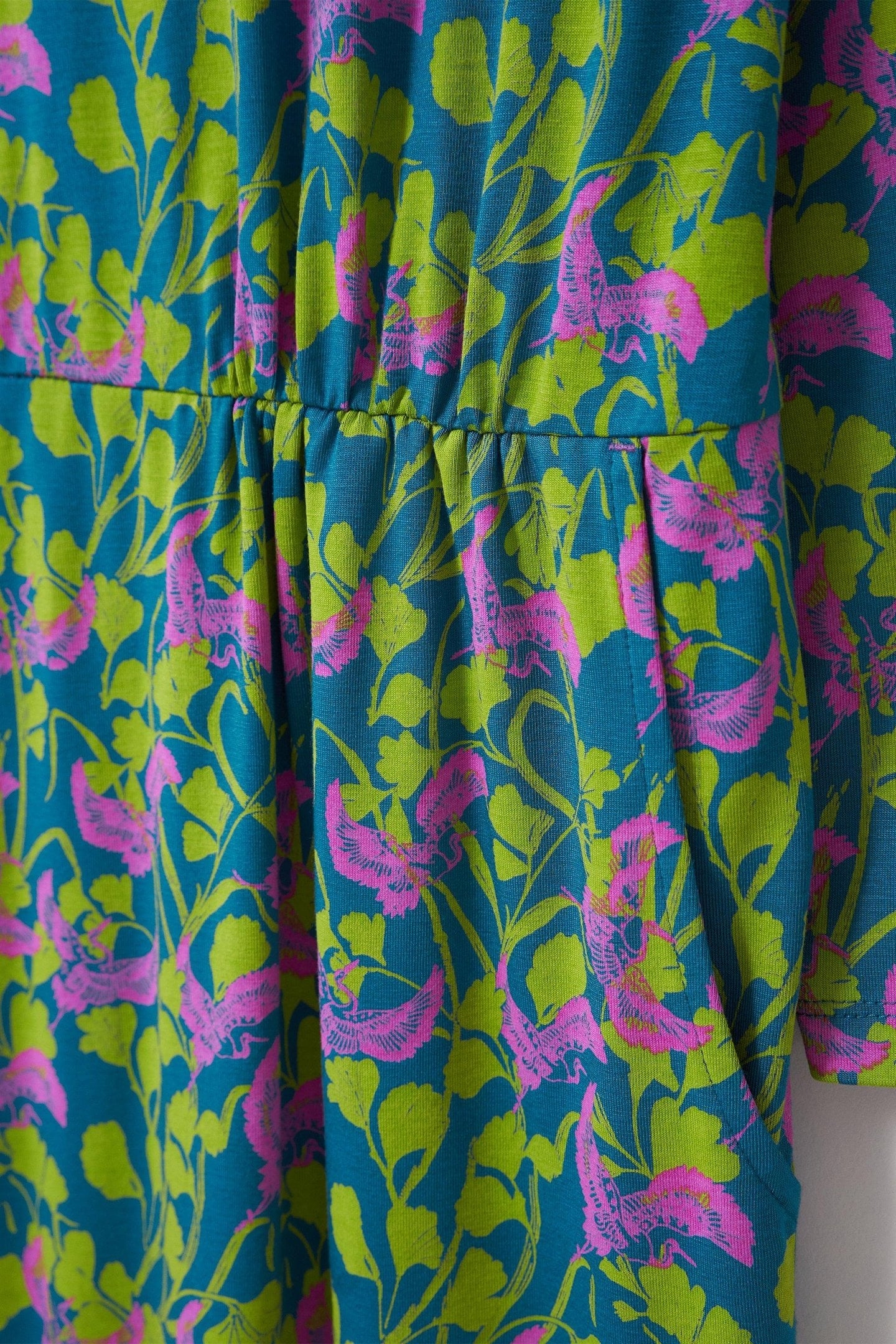 TALIA JERSEY DRESS TEAL MULTI 3