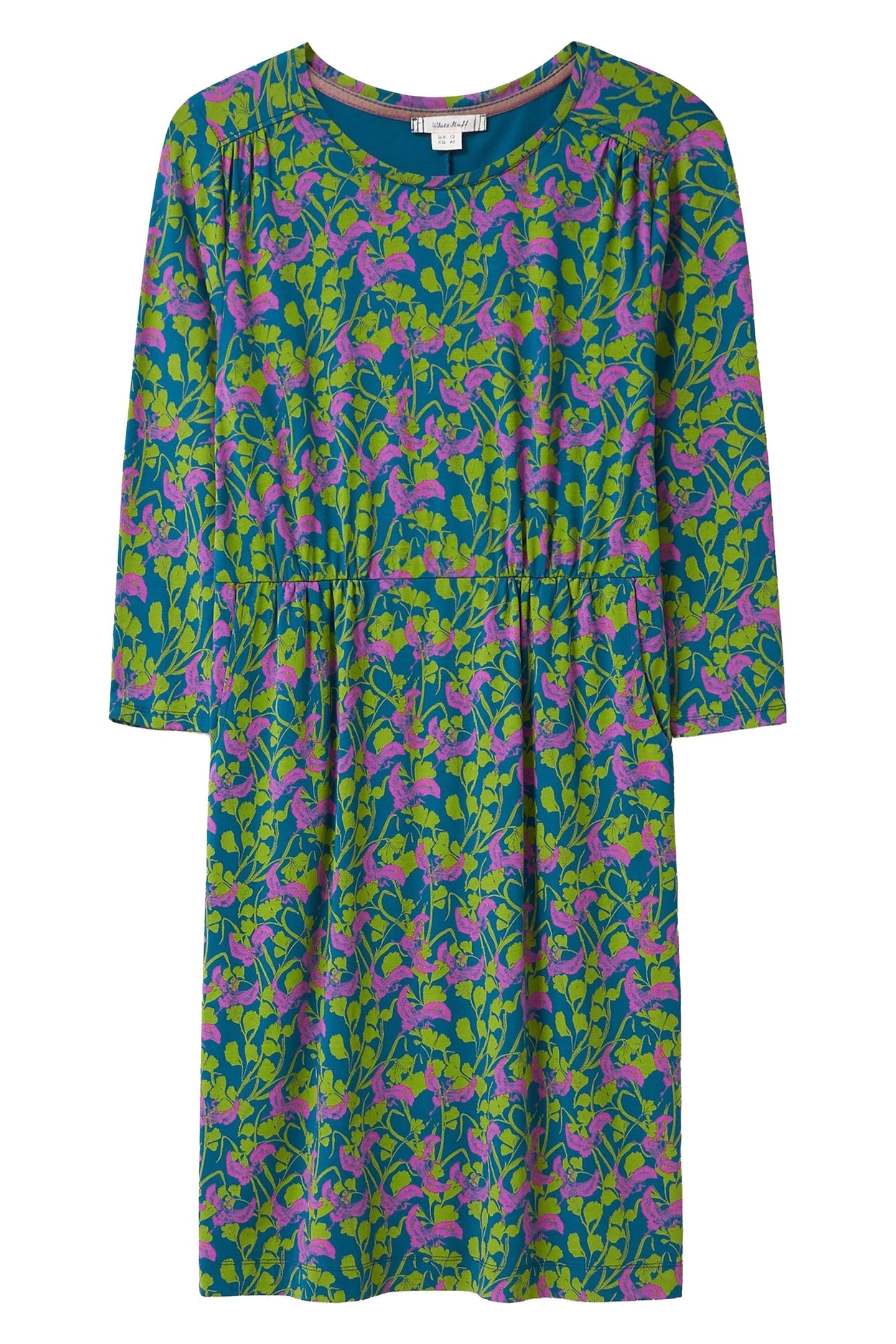 TALIA JERSEY DRESS TEAL MULTI 2