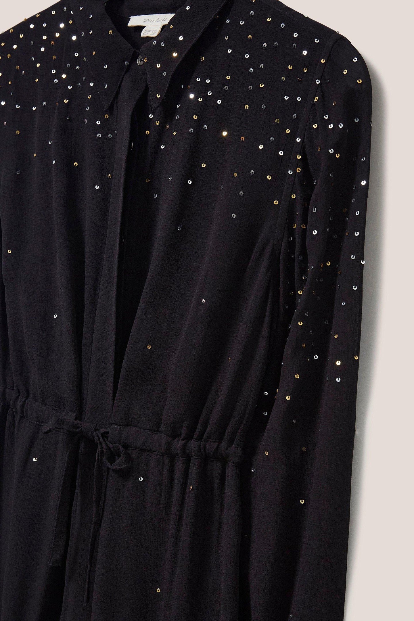 CELINE SEQUIN SHIRT DRESS BLACK MULTI 4