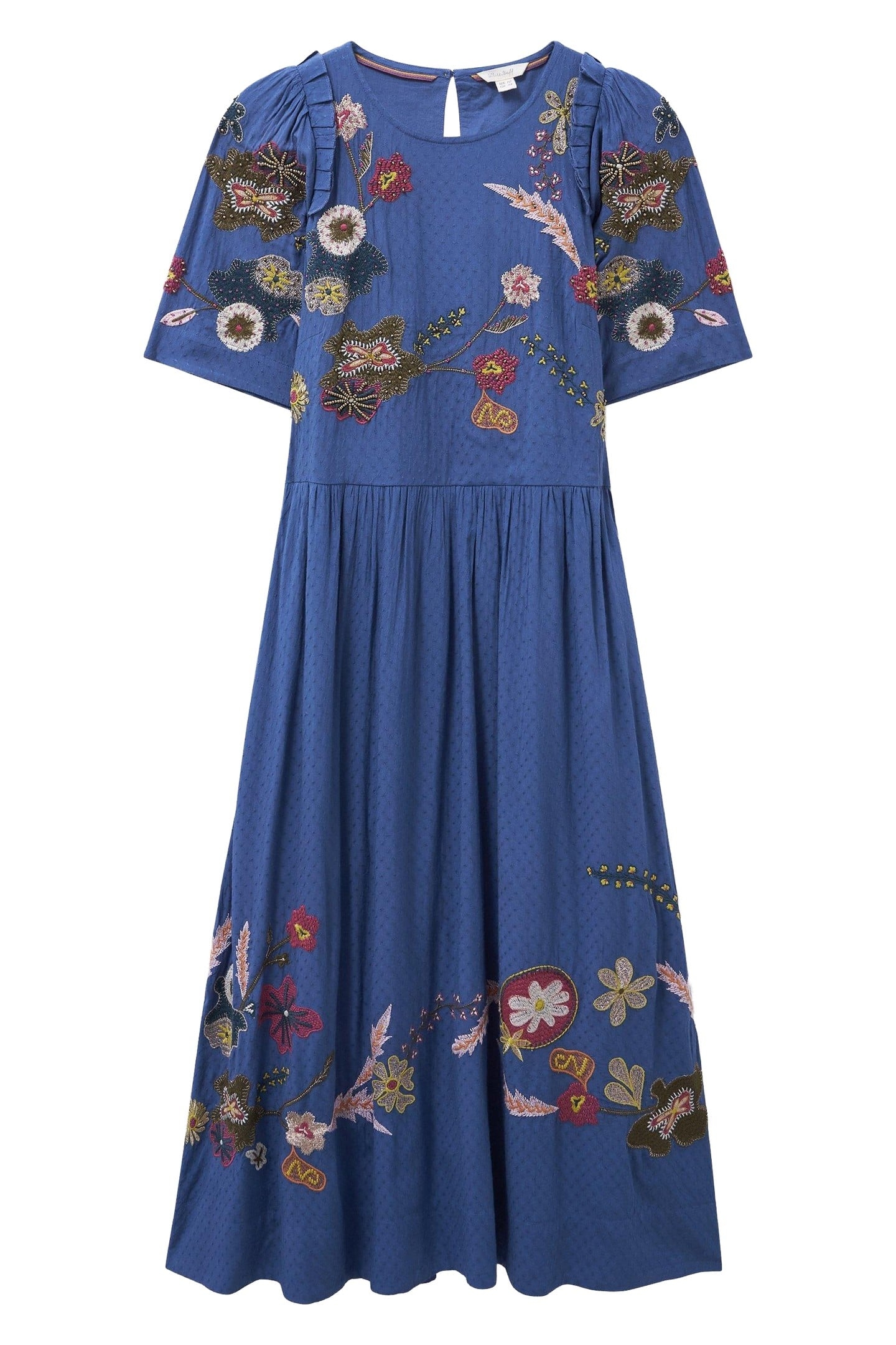 PIPPA EMBROIDERED MIDI DRESS BLUE MULTI 3