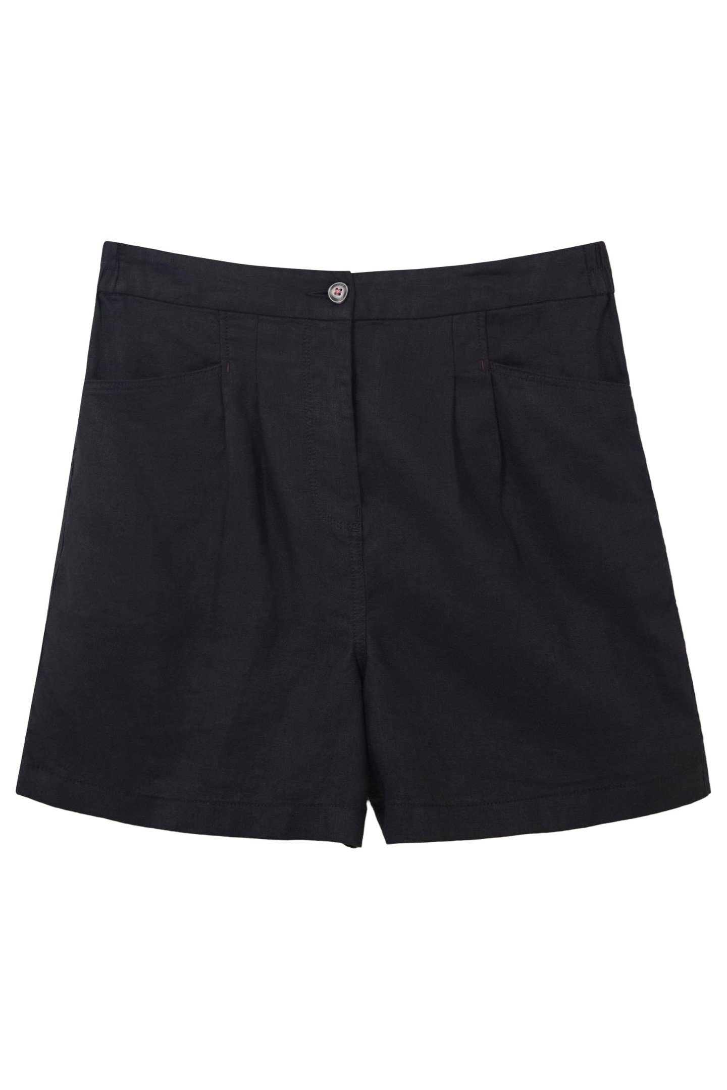 ROWENA LINEN SHORT PURE BLACK 3