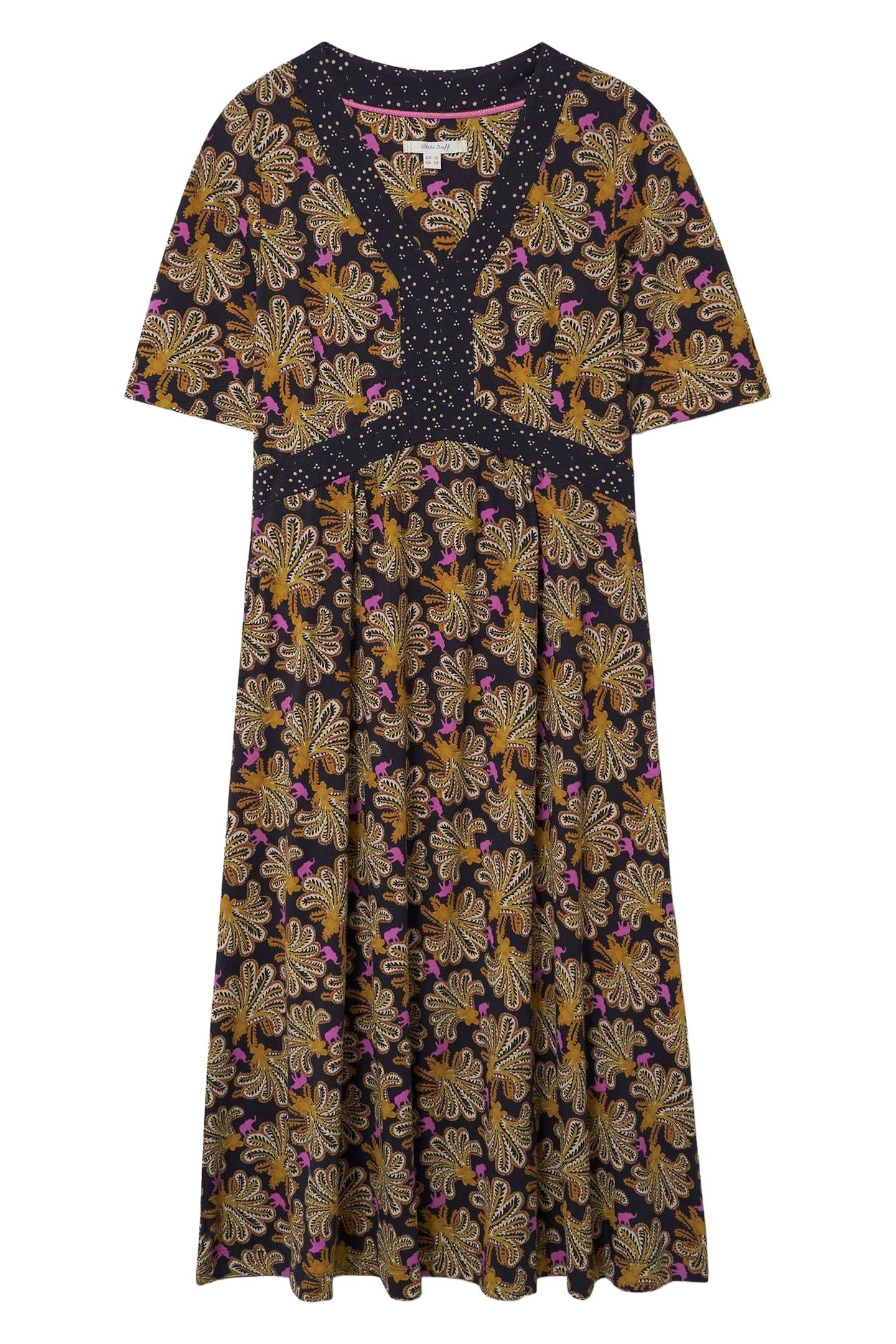 ESME JERSEY MIDI DRESS BLACK MULTI 3