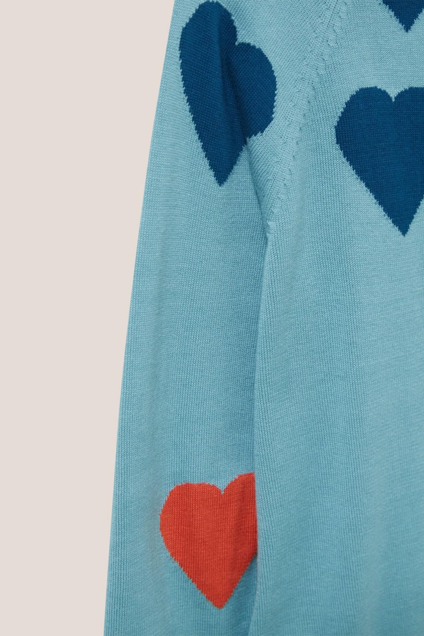 HEART NECK JUMPER TEAL MULTI 4