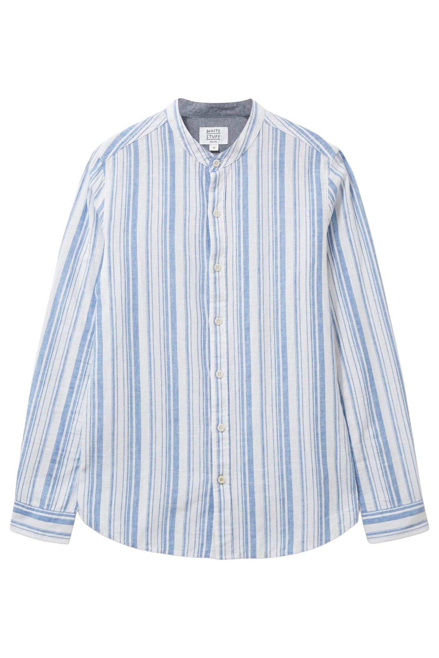GRANDAD STRIPED SLIM FIT SHIRT NATURAL MULTI 3