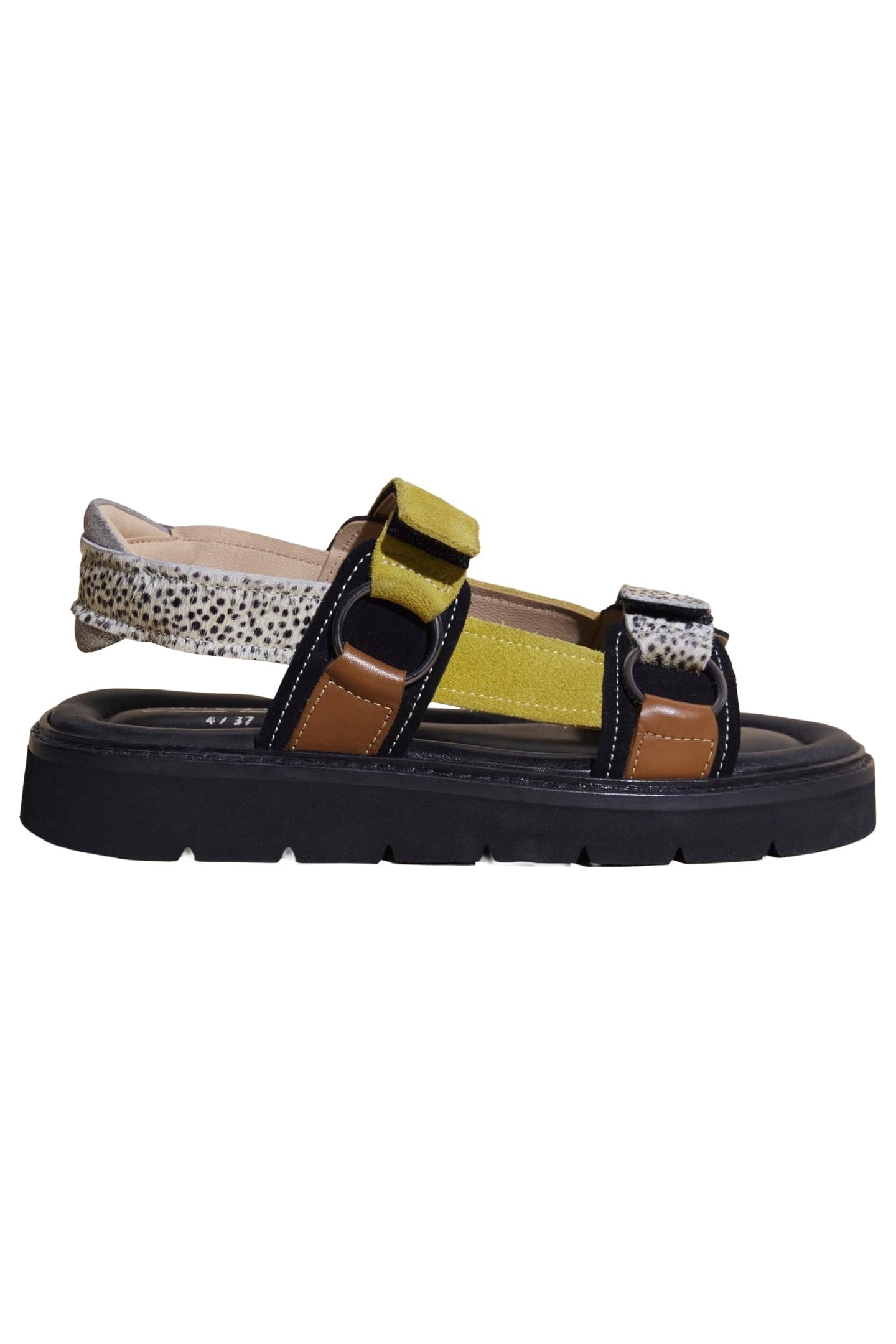 LEATHER TREK SANDAL BLACK MULTI 1