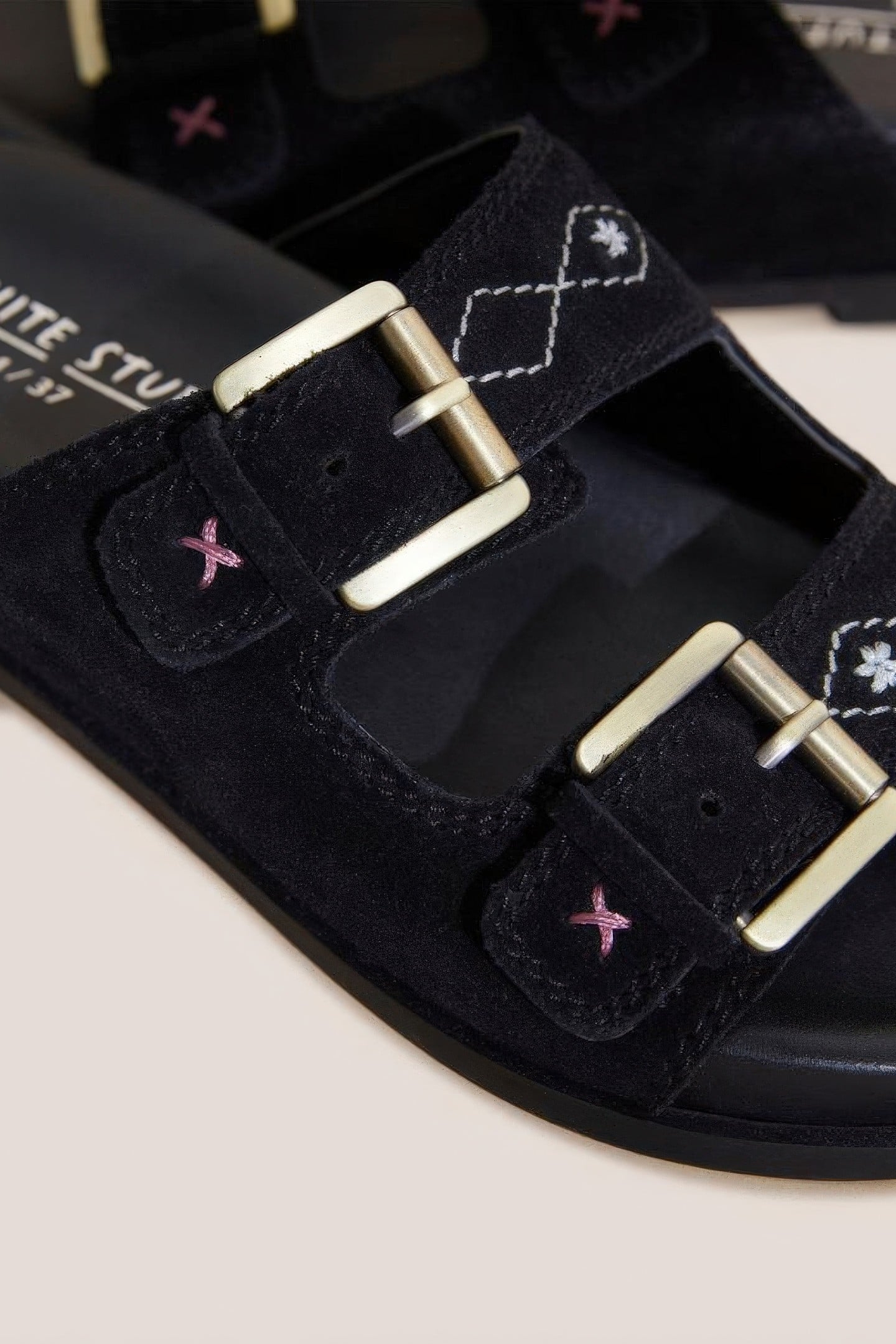 SUEDE EMBROIDERED SANDALS BLACK MULTI 7