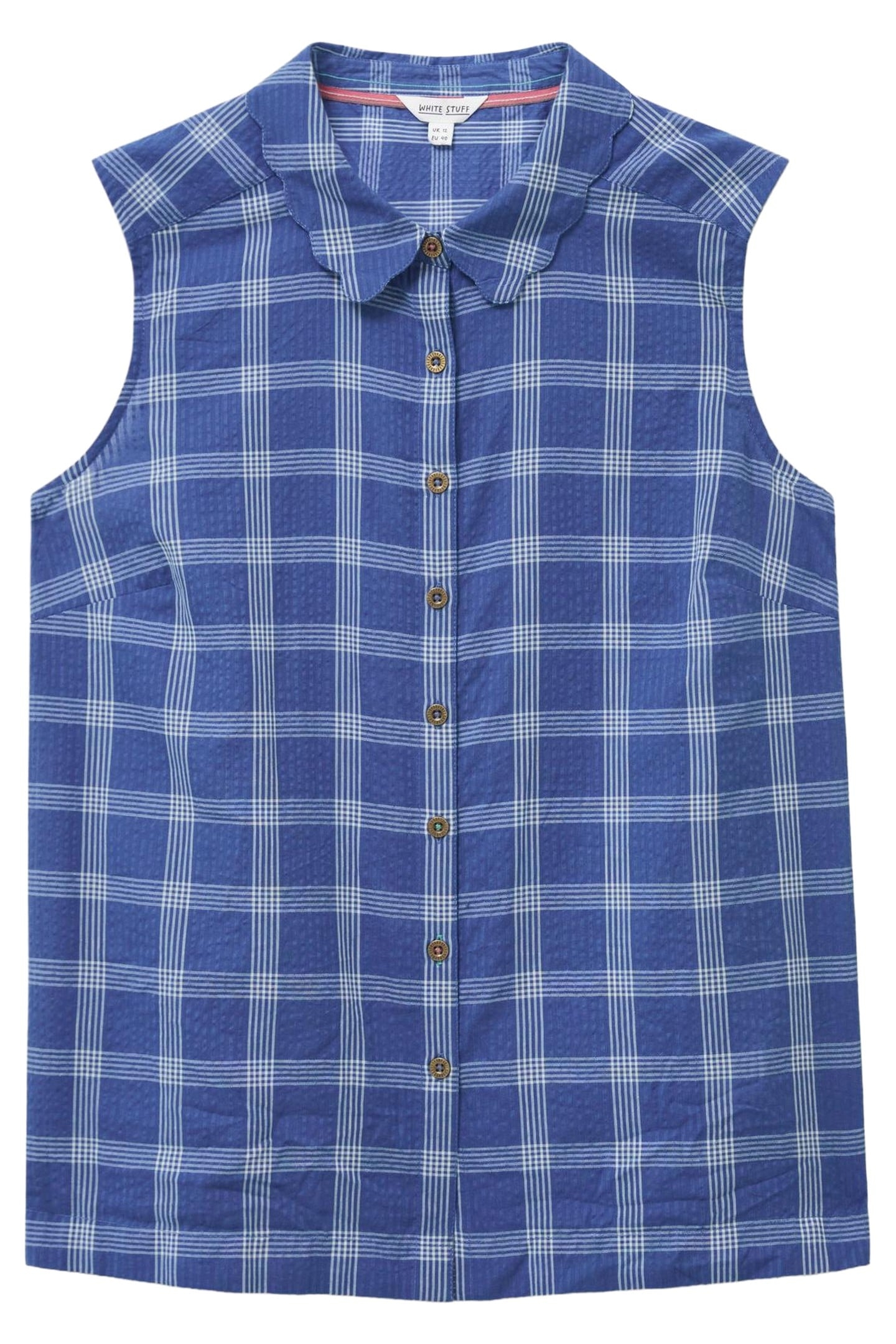 LIZZIE COTTON CHECK SHIRT BLUE MULTI 3