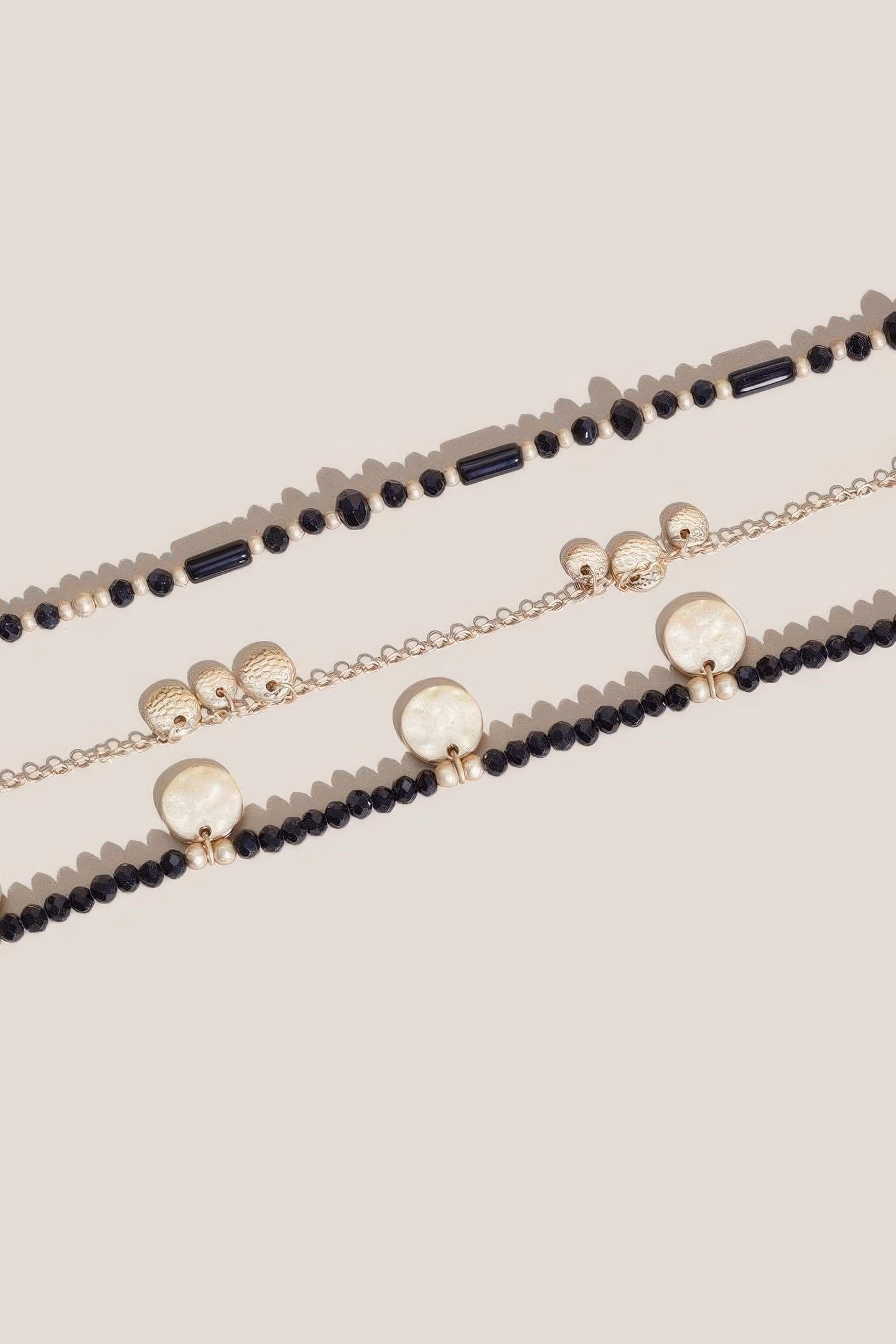 MULTI LAYER BEAD NECKLACE BLACK MULTI 3