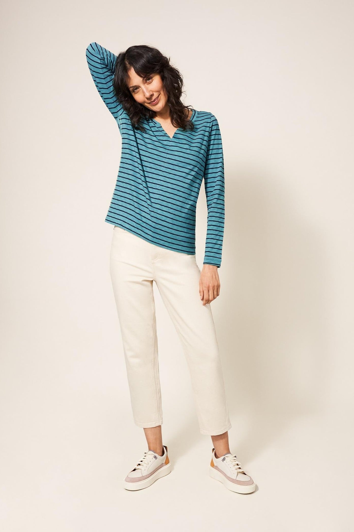 NELLY LS TEE TEAL MULTI 2