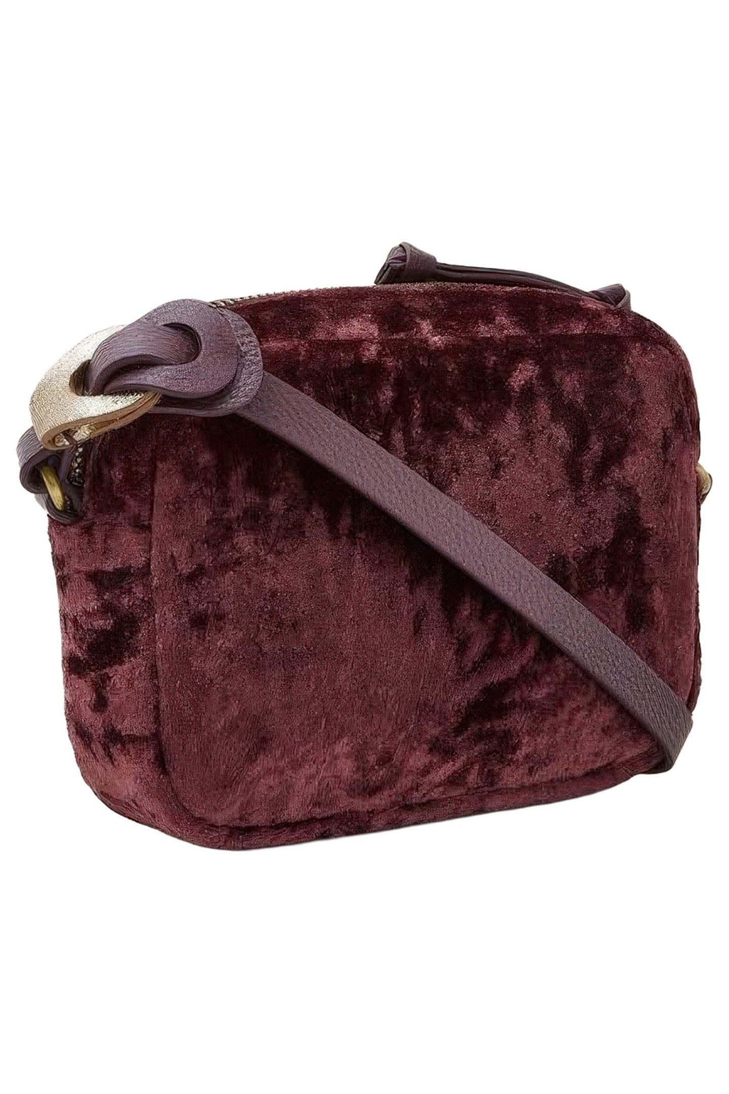LEXI VELVET MINI CAMERA BAG DARK PLUM 7