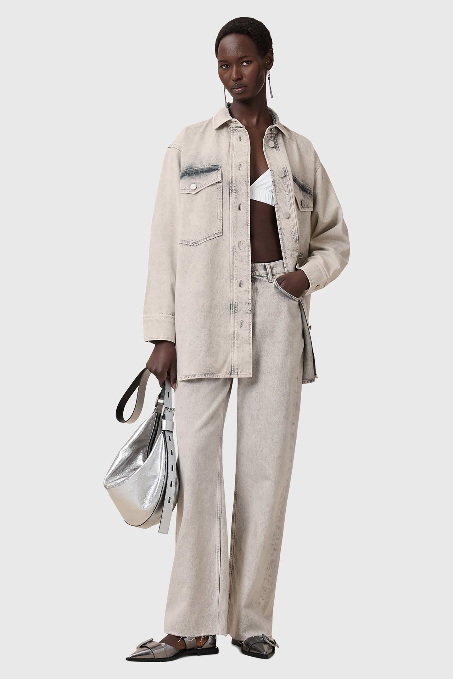 FAYE SPARKLE DRESS SNOW GREY 5