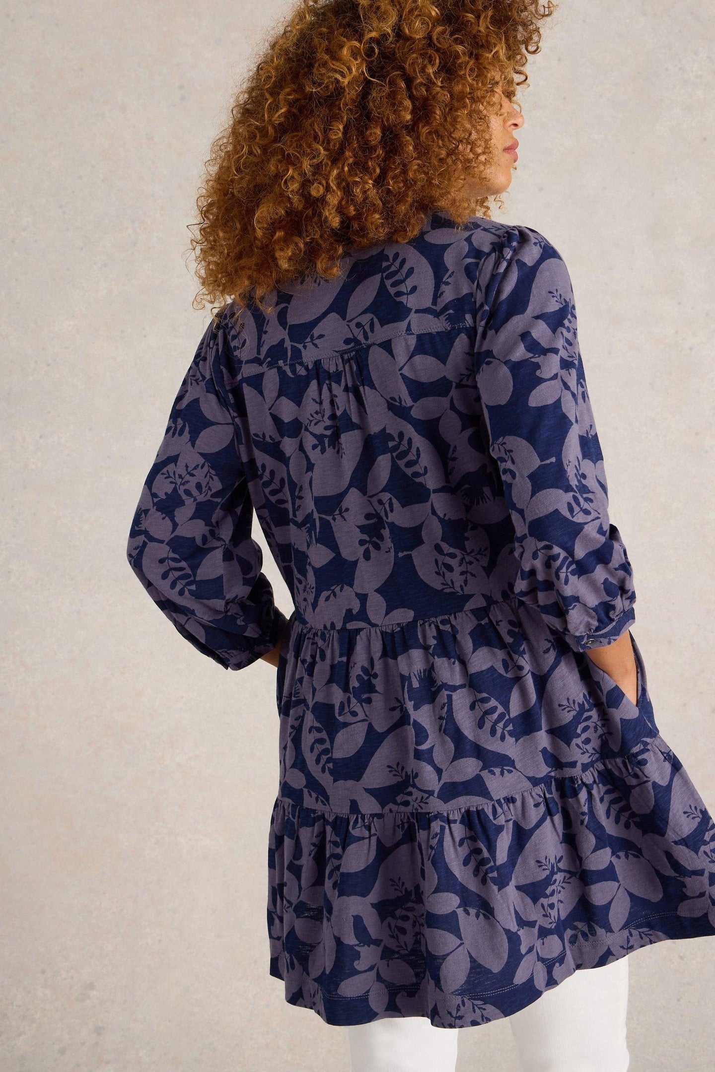 MARLIE JERSEY TUNIC NAVY PRINT 2