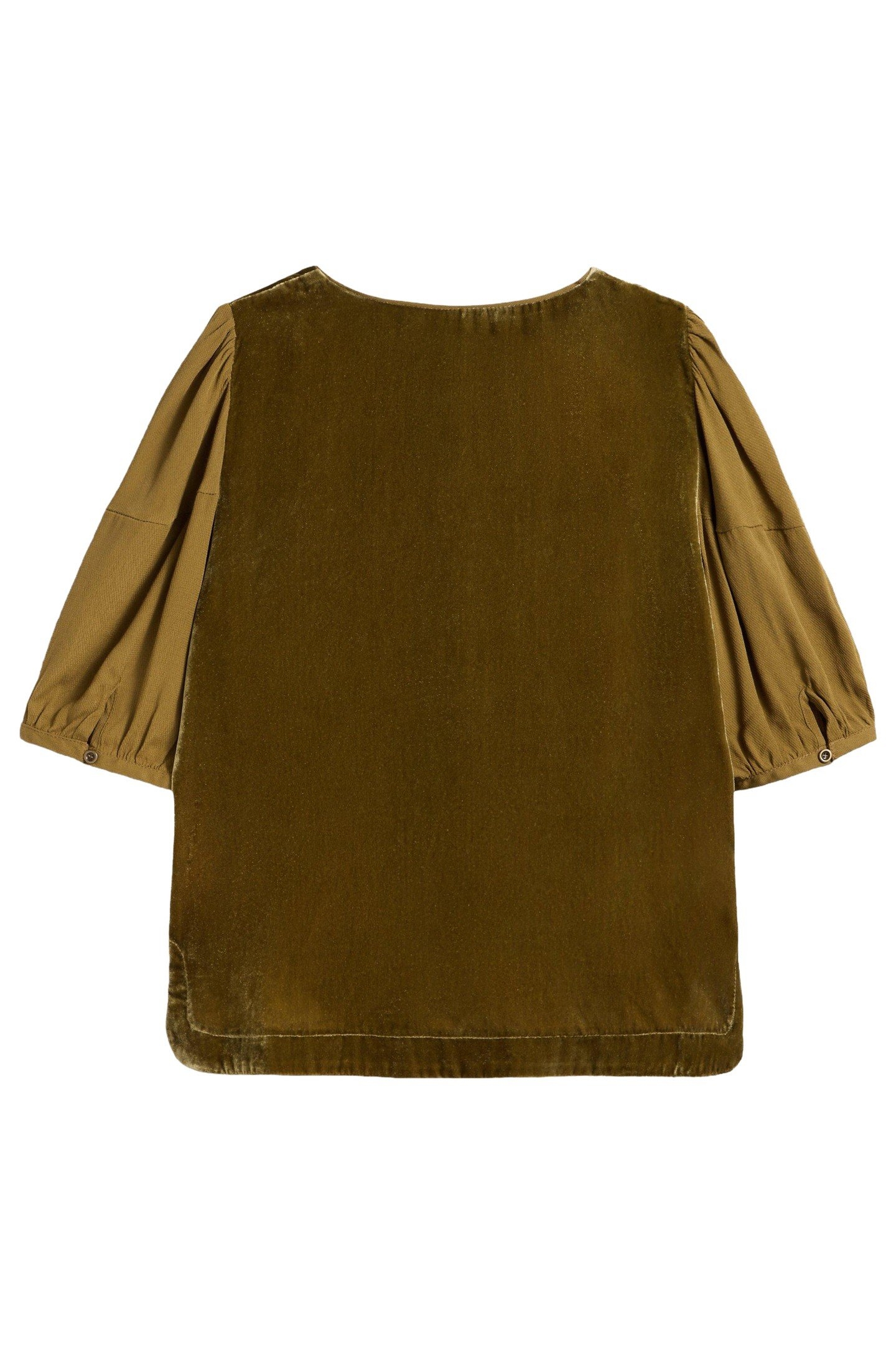 CLEO VELVET MIX TOP KHAKI GREEN 2