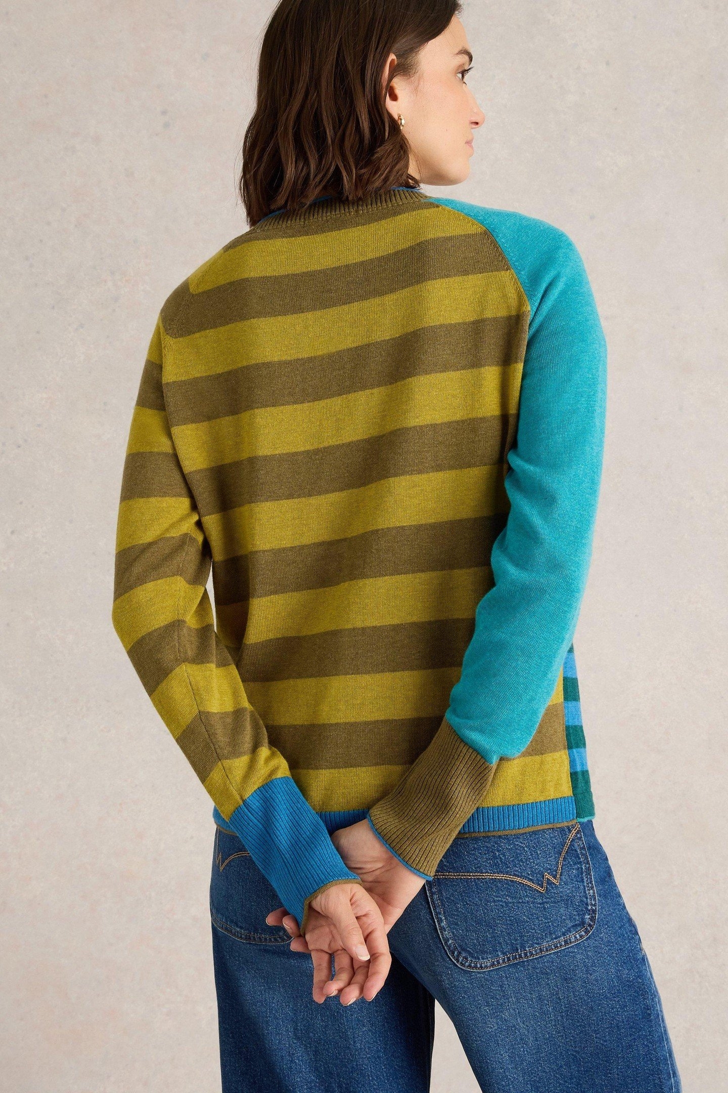 LULU STRIPE CARDI BLUE MULTI 2