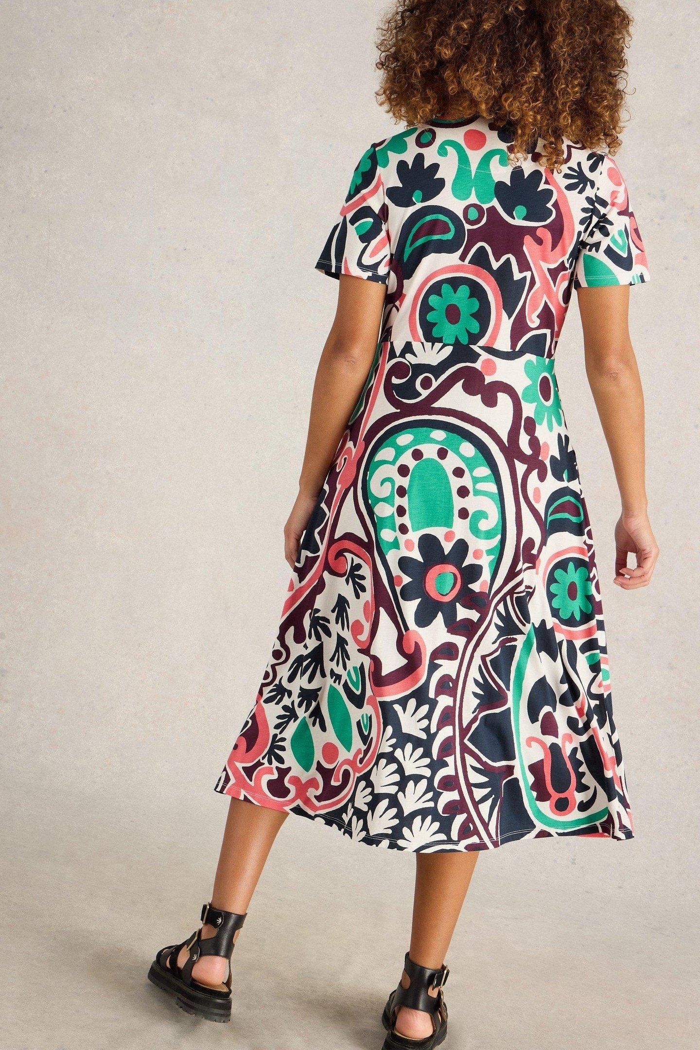 RUA JERSEY SHIRT DRESS BLACK MULTI 2