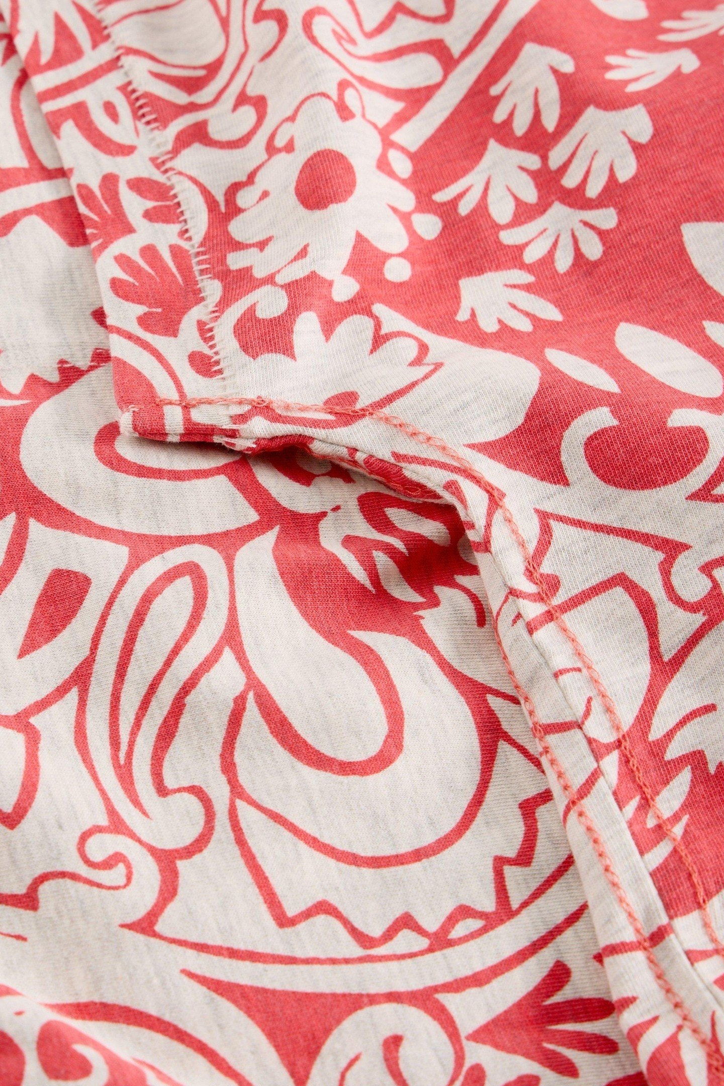 NELLY NOTCH NECK TEE CORAL MULTI 4