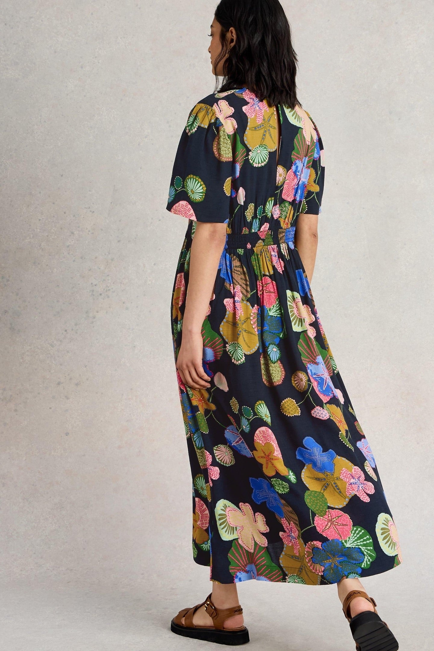 LUCY MIDI DRESS NAVY MULTI 2