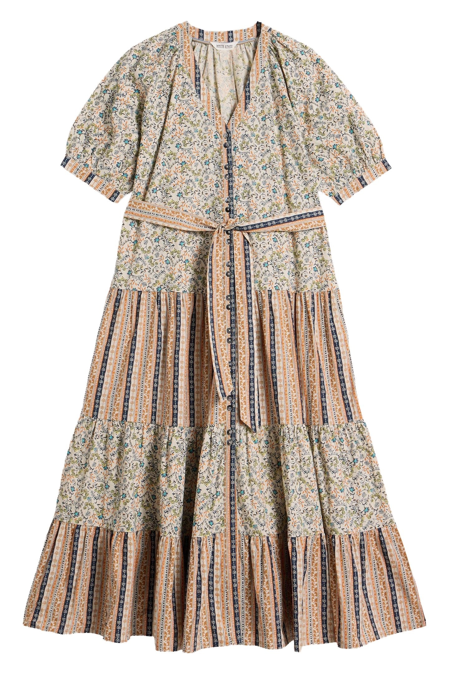 CLEMENTINE MIDI DRESS IVORY MULTI 3