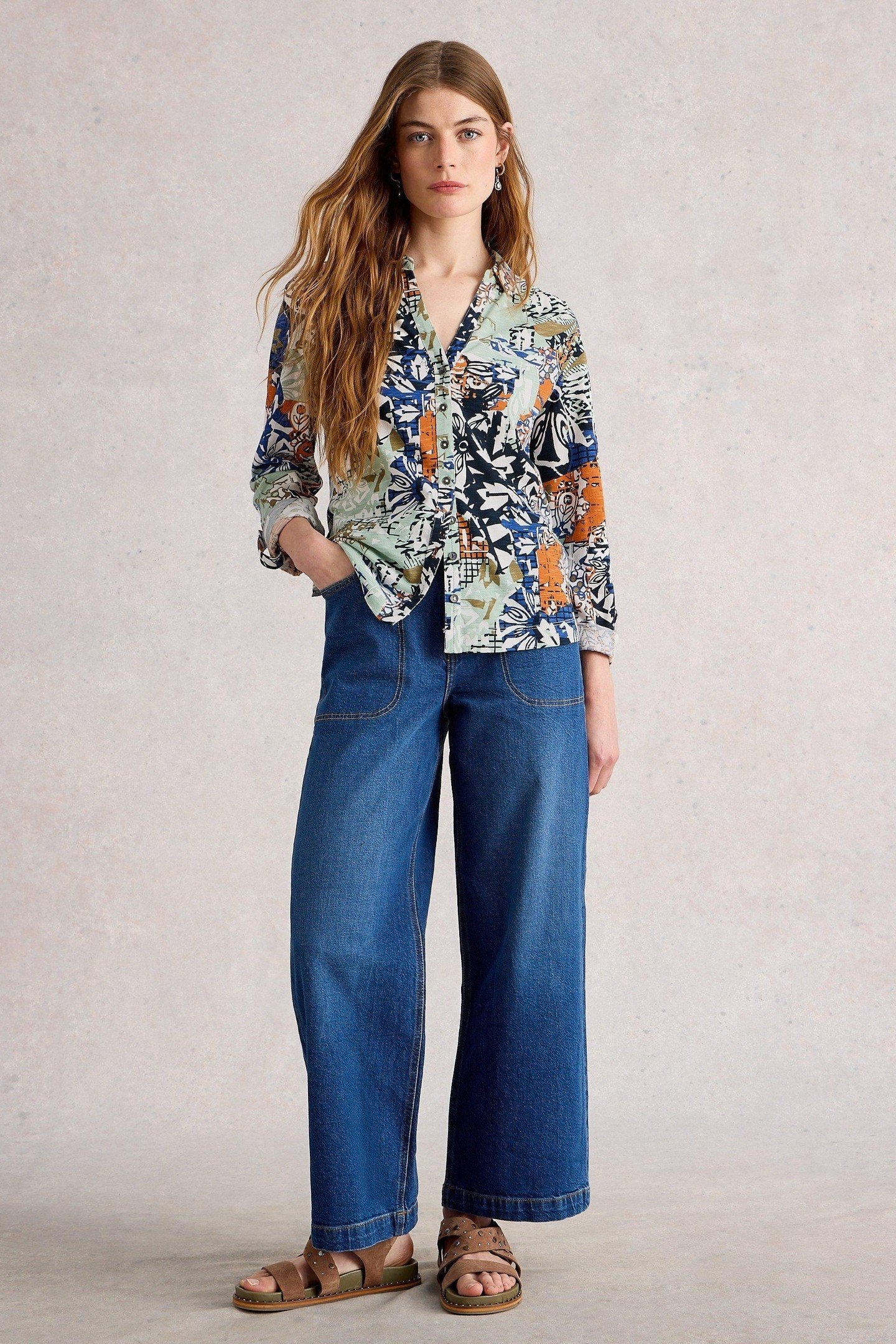 ANNIE JERSEY SHIRT ORANGE MULTI 1