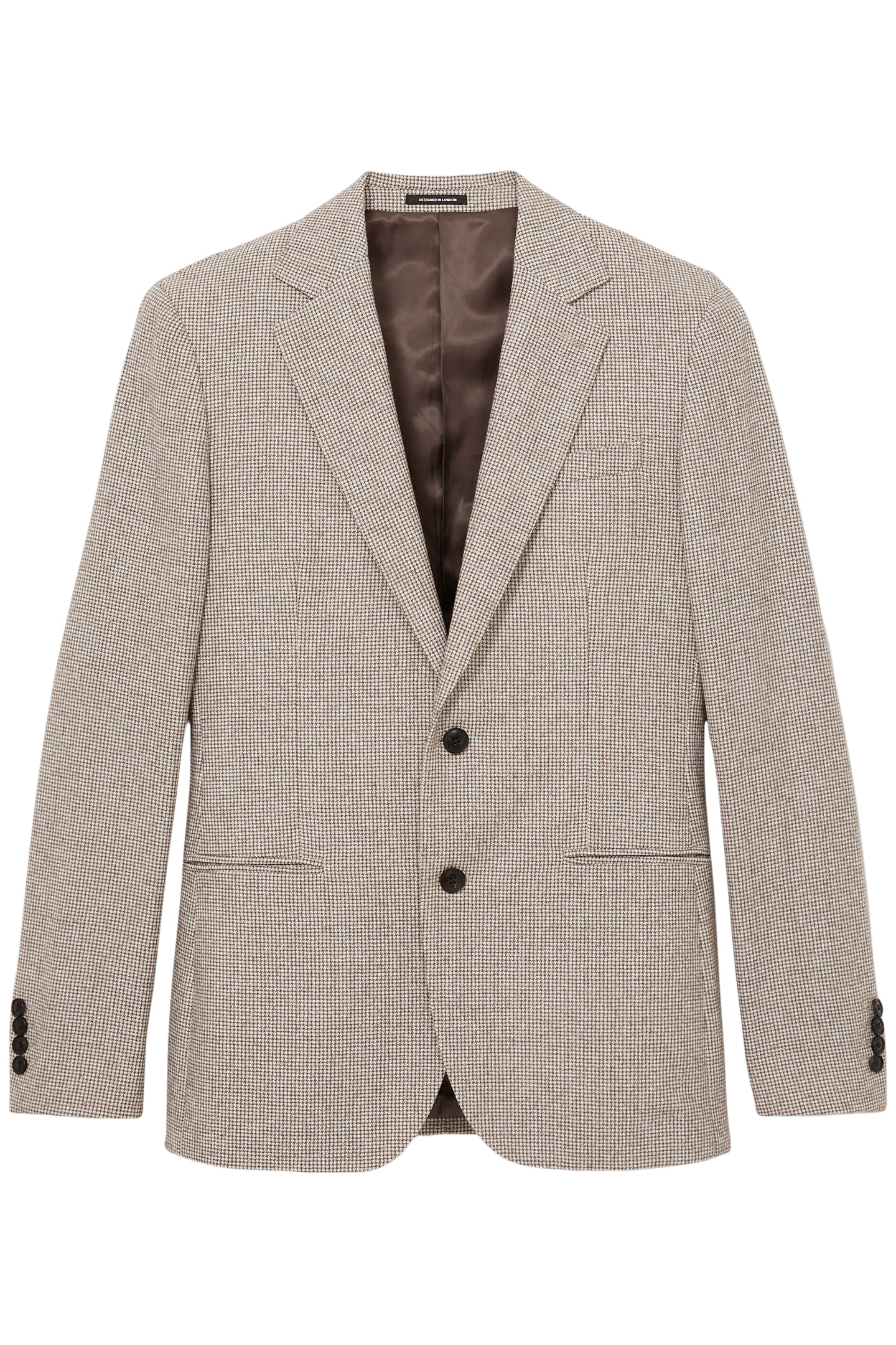 SB 2B NOTCH PUPPYTOOTH BLAZER TAUPE/OFF WHITE 4