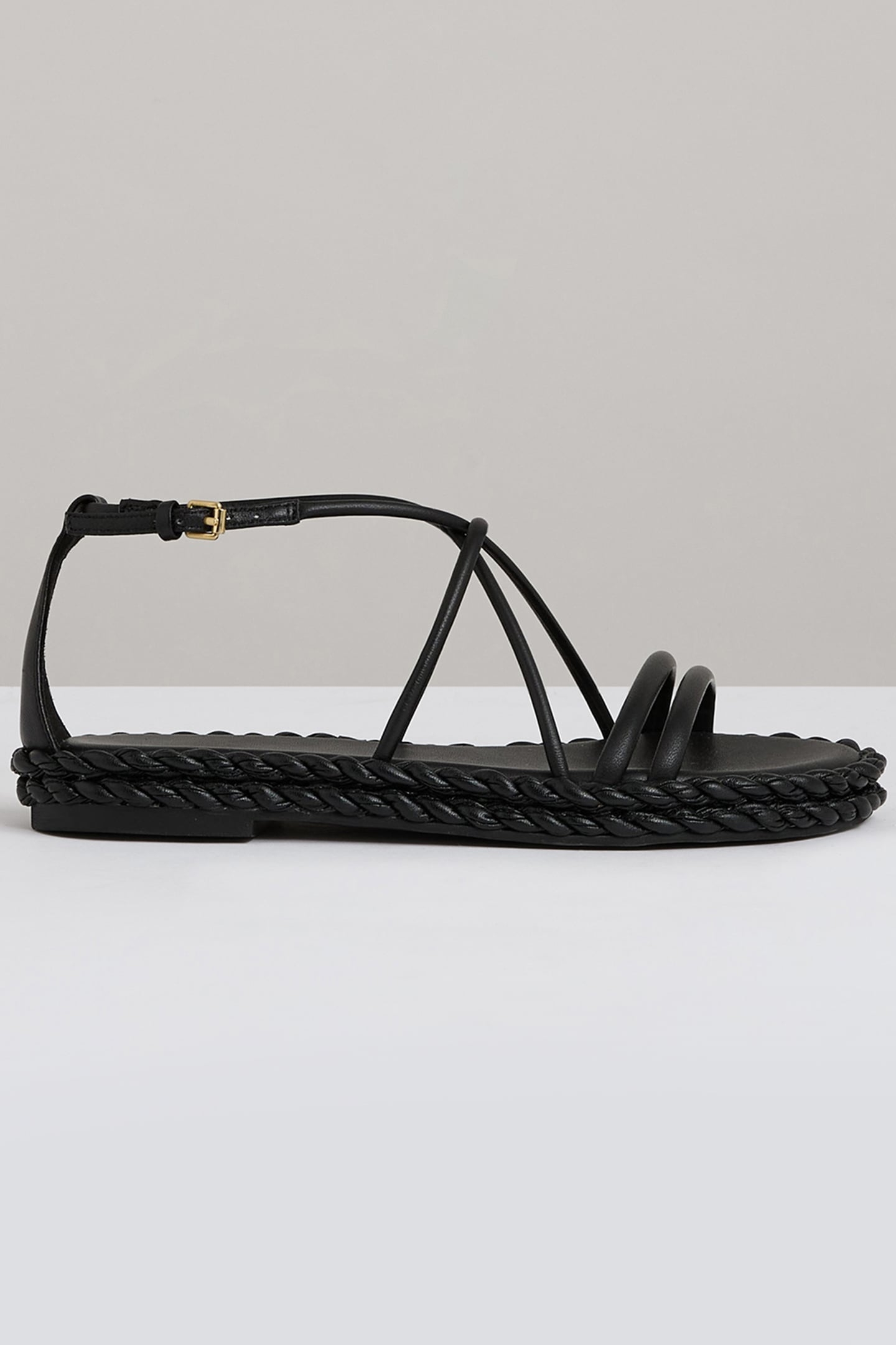 PLAIT FLAT SANDAL BLACK 1