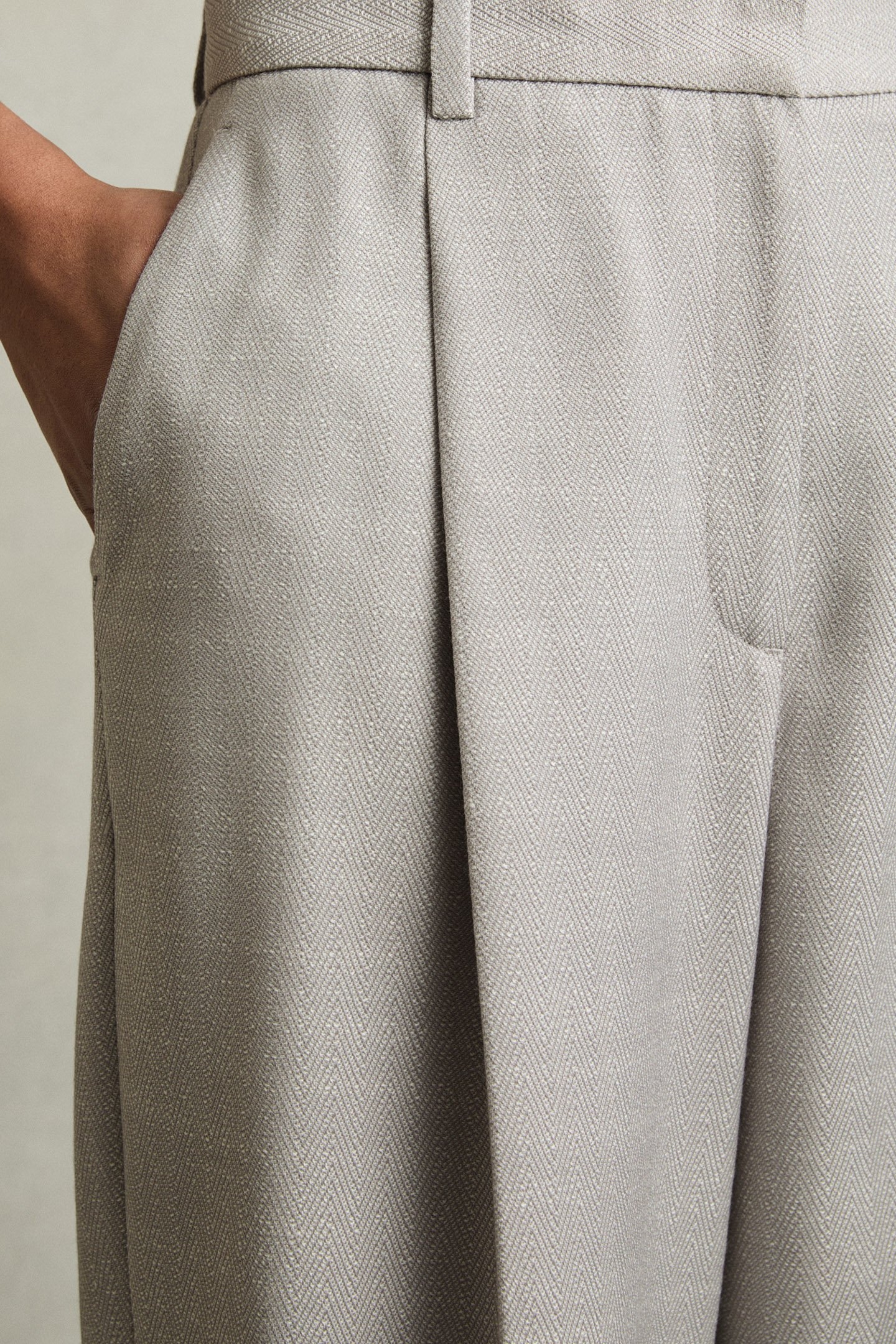 TEXTURED WIDE LEG TROUSER GREY 5