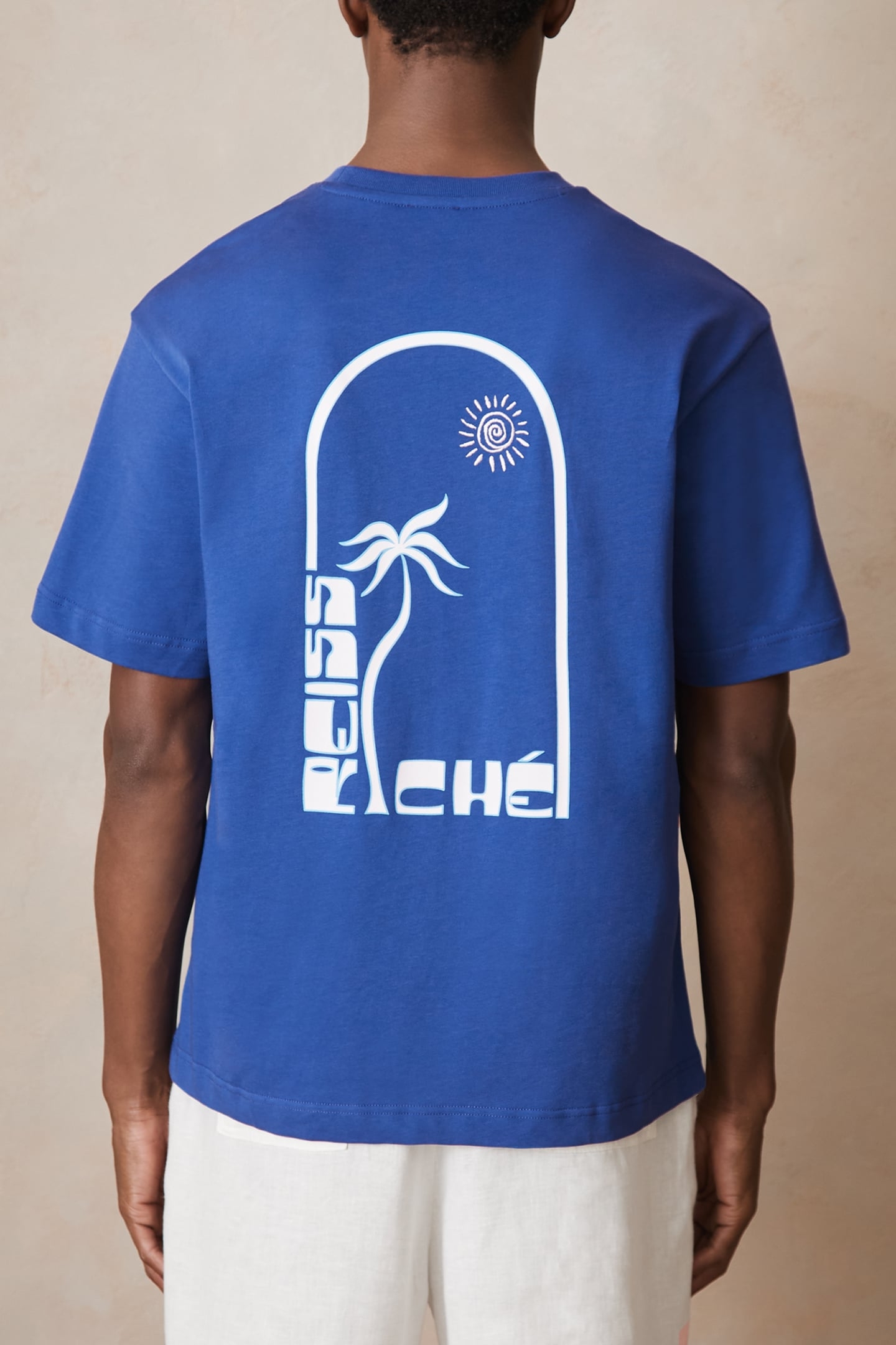 SS PALM TREE PRINTED TSHIRT BLUE 2