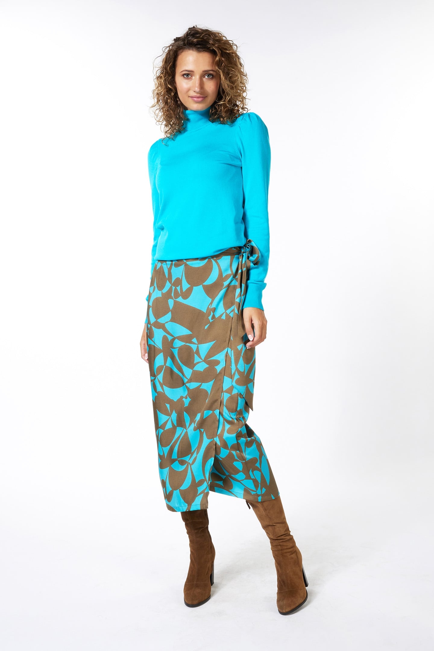 SKIRT WRAP OVER SATEEN EXPRESSIVE ROOTS PRINT 3
