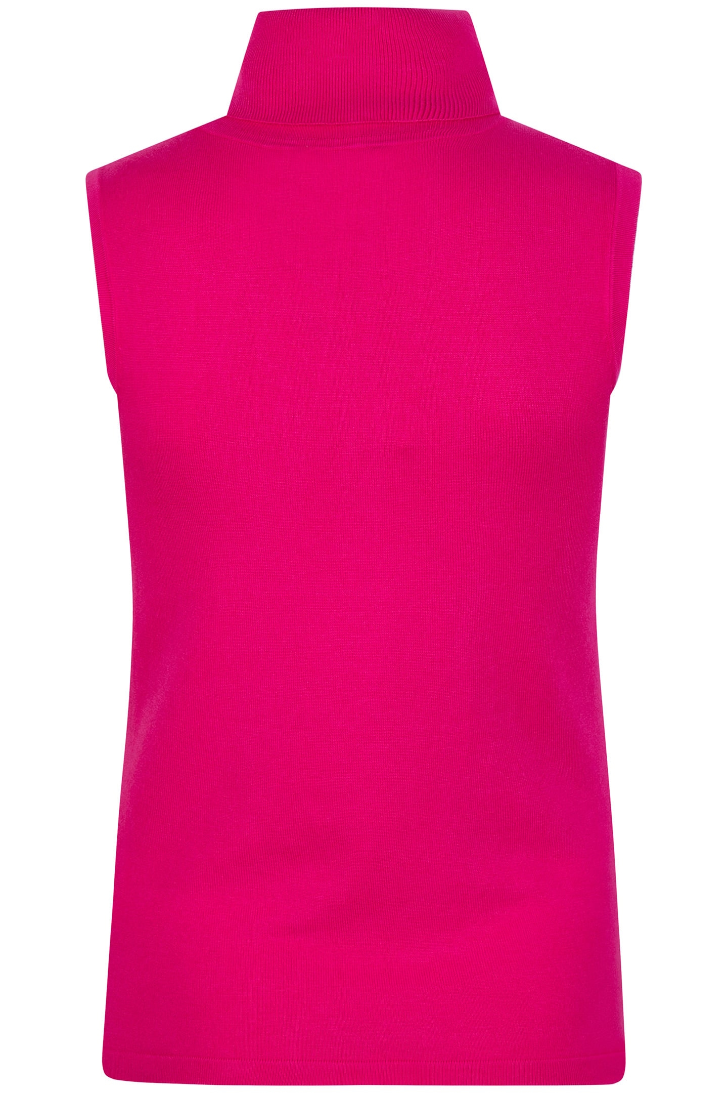TOP SLVLSS RIBBED COL BASIC KNIT FUCHSIA 4