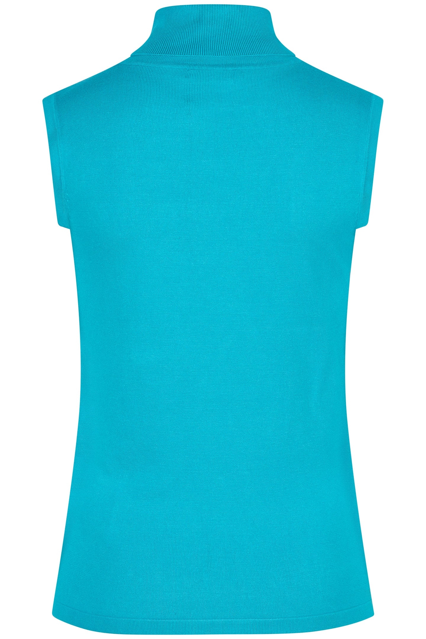 TOP SLVLSS RIBBED COL BASIC KNIT PEACOCK BLUE 7