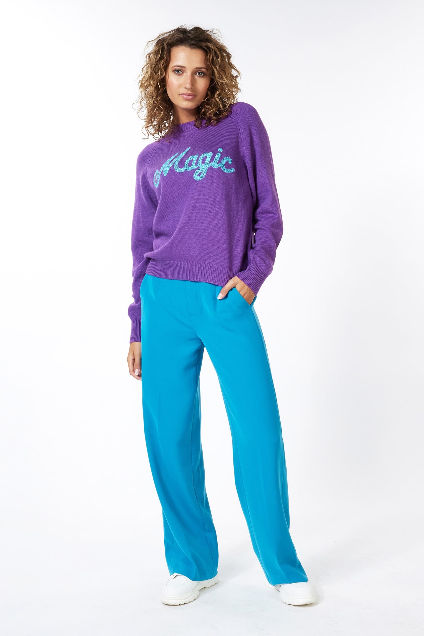 SWEATER “MAGIC” INTARSIA DEEP LAVENDER 2