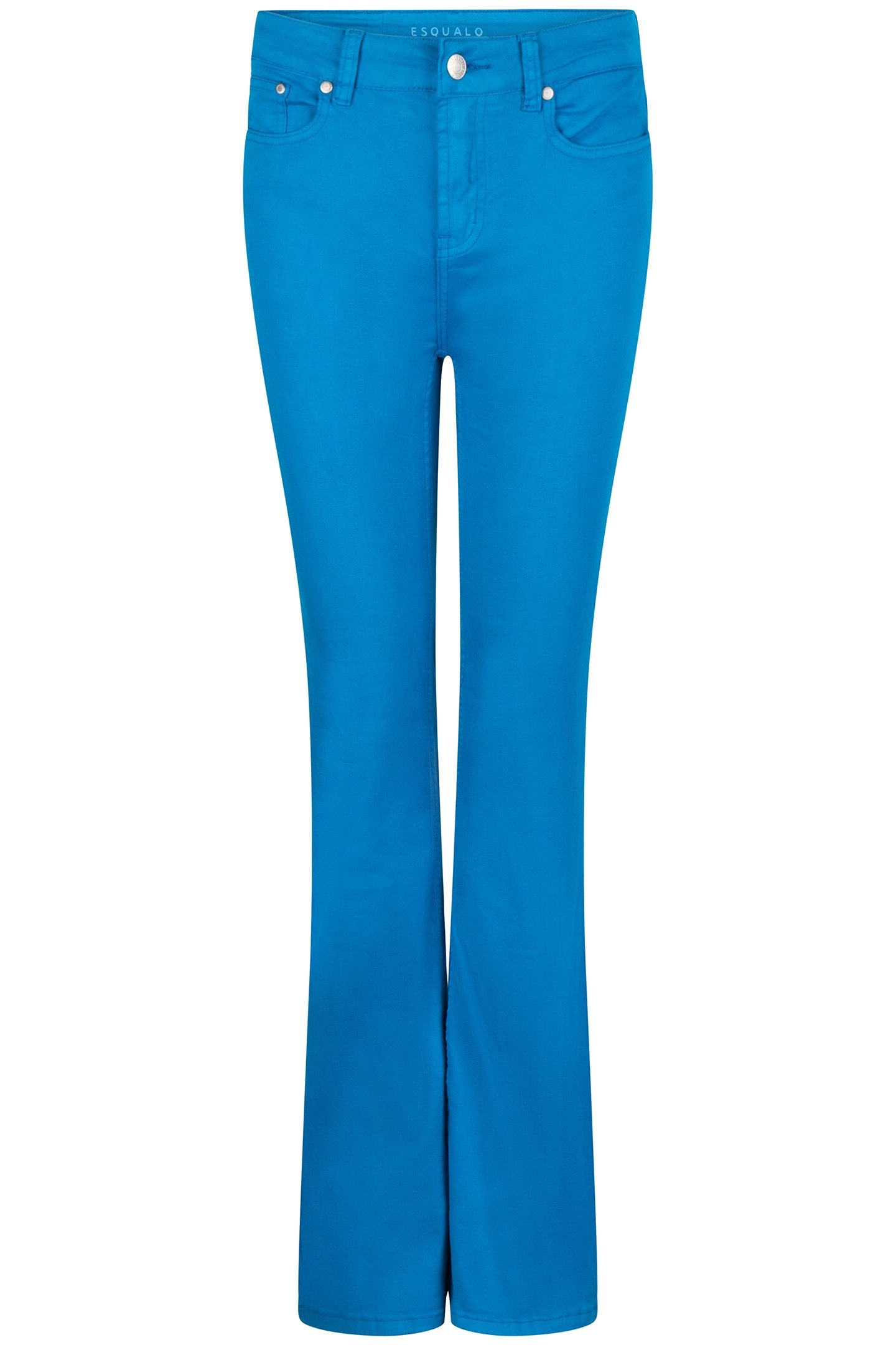 TROUSERS COLORED DENIM FLAIR PETROL 3