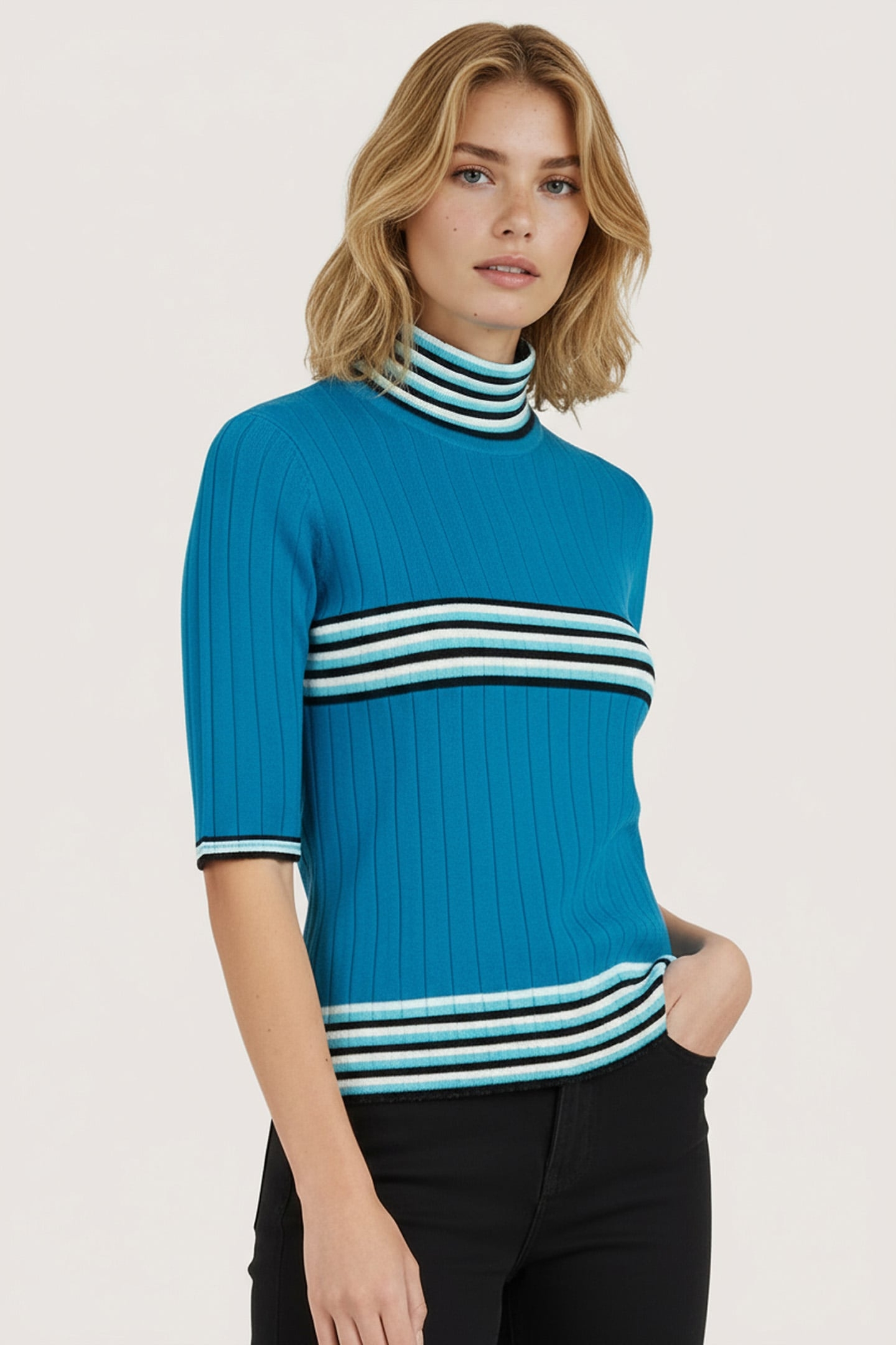 TOP COL SCALLOPED EDGES PETROL 1