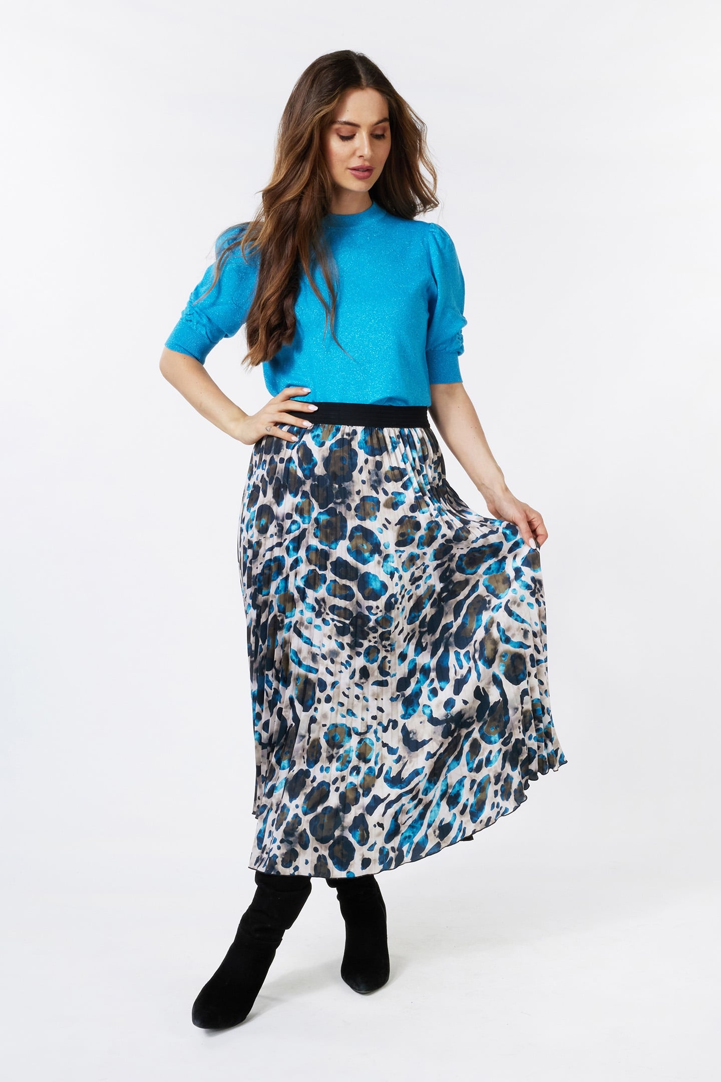 SWEATER S/SLVE LUREX PETROL 3