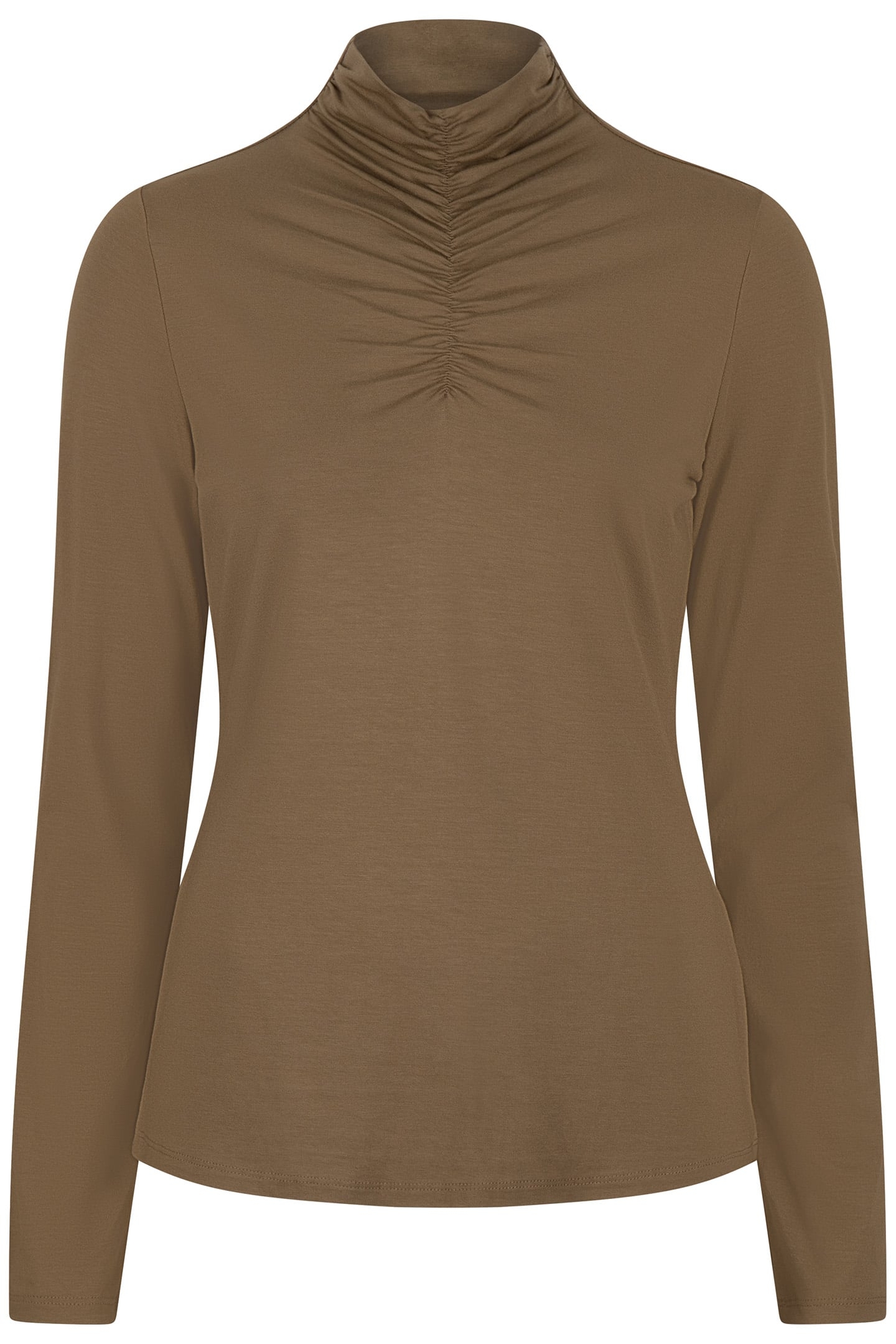 TOP SMOCKED NECKLINE SOLID SJ ARMY GREEN 3