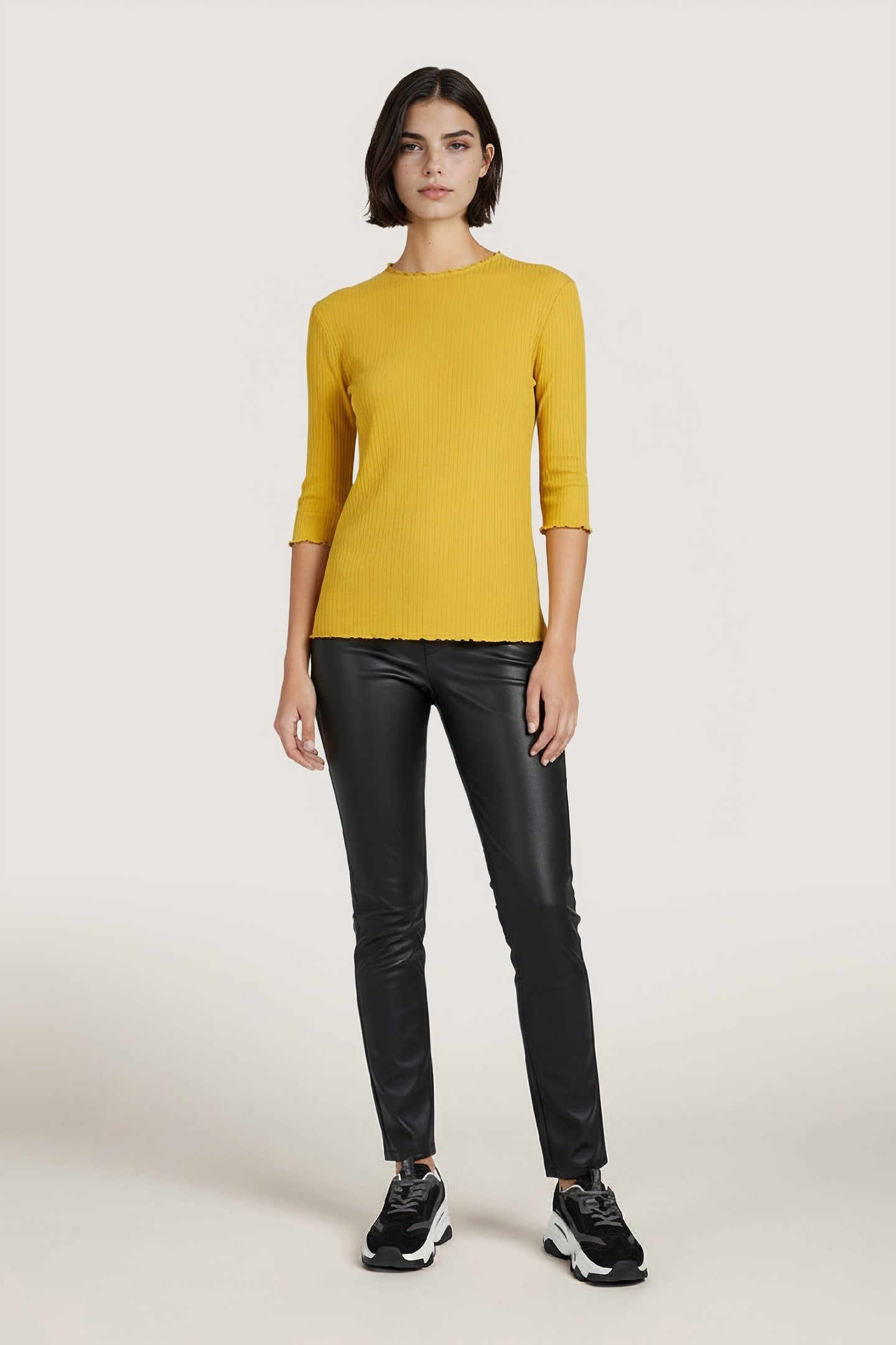 TOP IRREGULAR RIB OCHRE 2