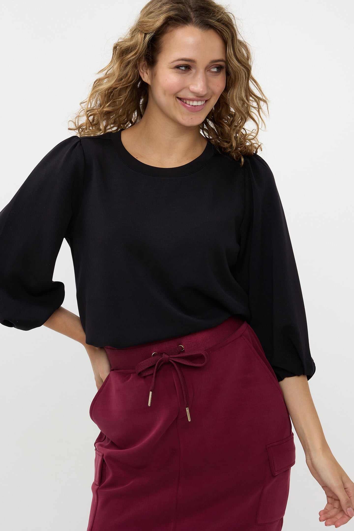 SKIRT CARGO MODAL WINE RED 3