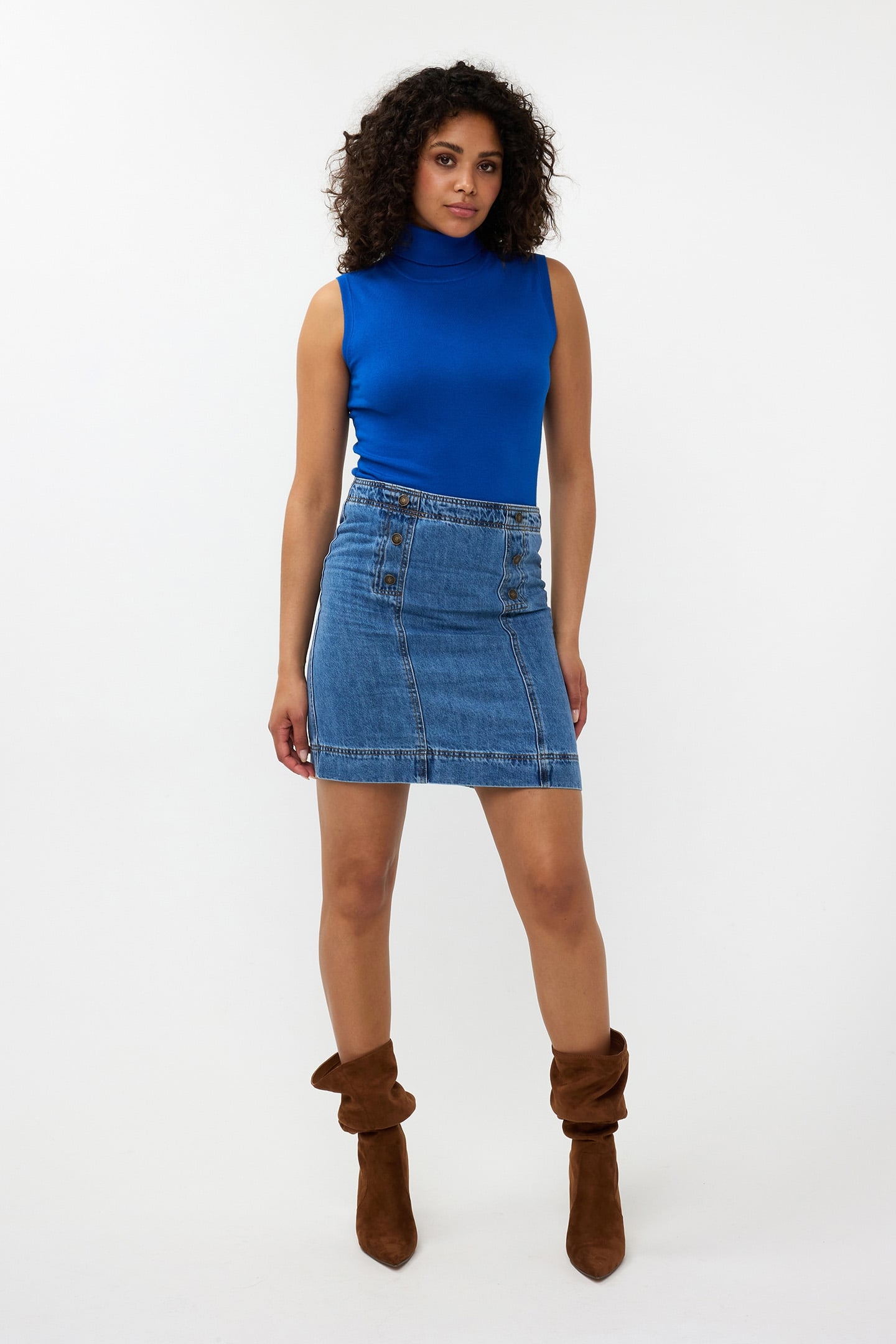 SKIRT DENIM BUTTONS JEANS BLUE 2