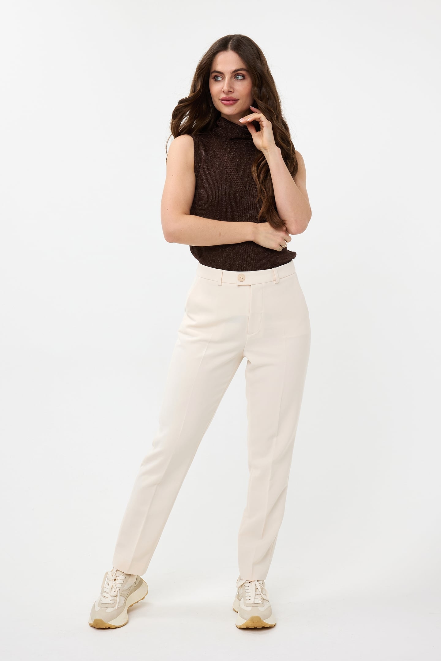 TOP SLV/LSS COL LUREX CHOCOLATE 2