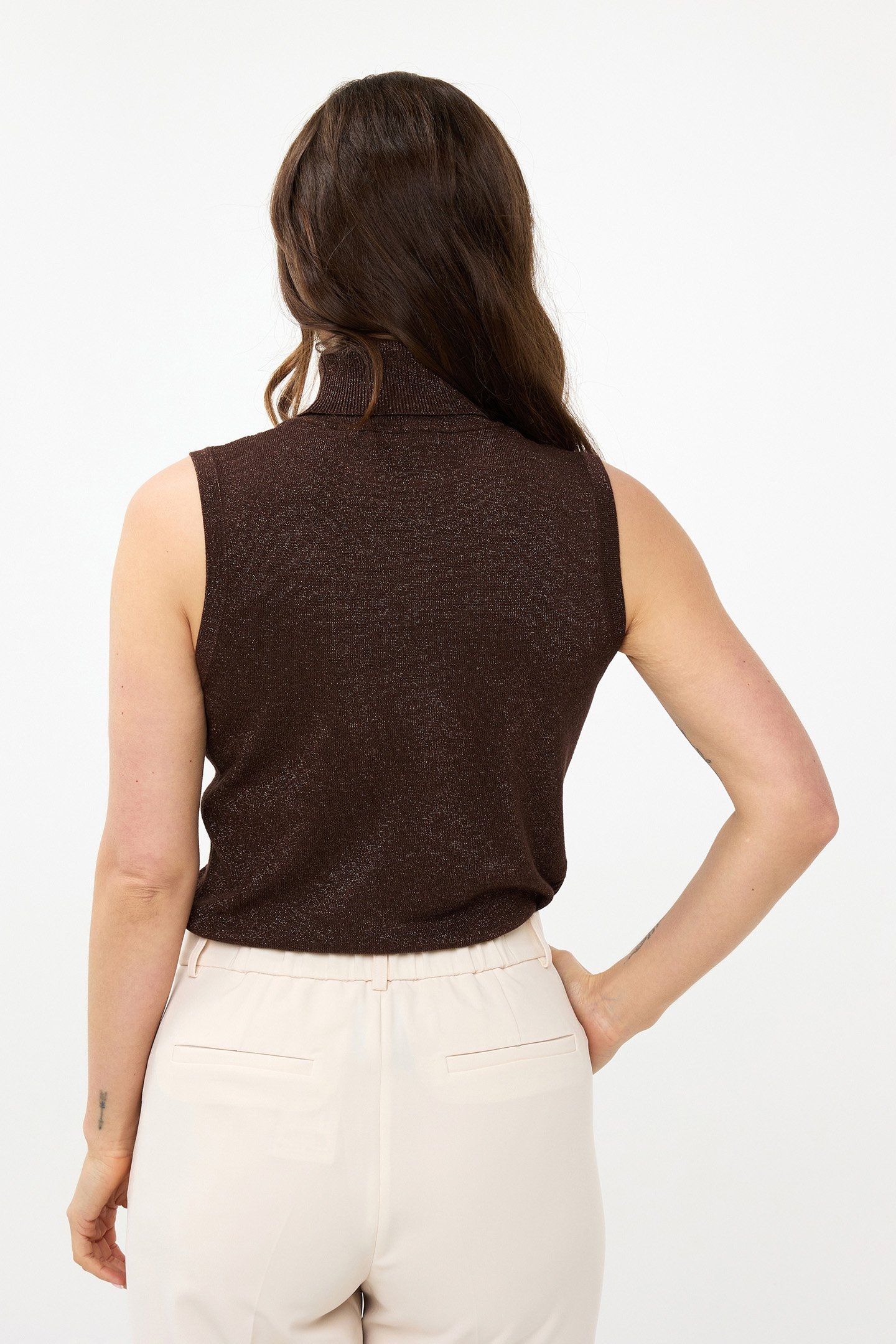 TOP SLV/LSS COL LUREX CHOCOLATE 4
