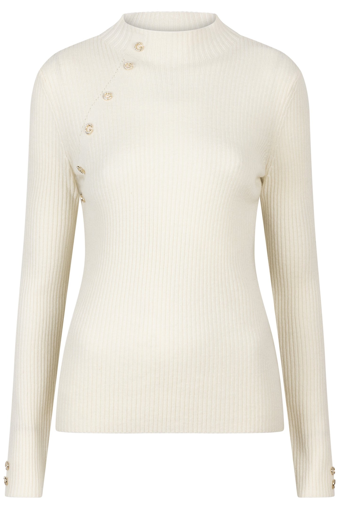 SWEATER COL A-SYM BUTTONS OFF WHITE 4