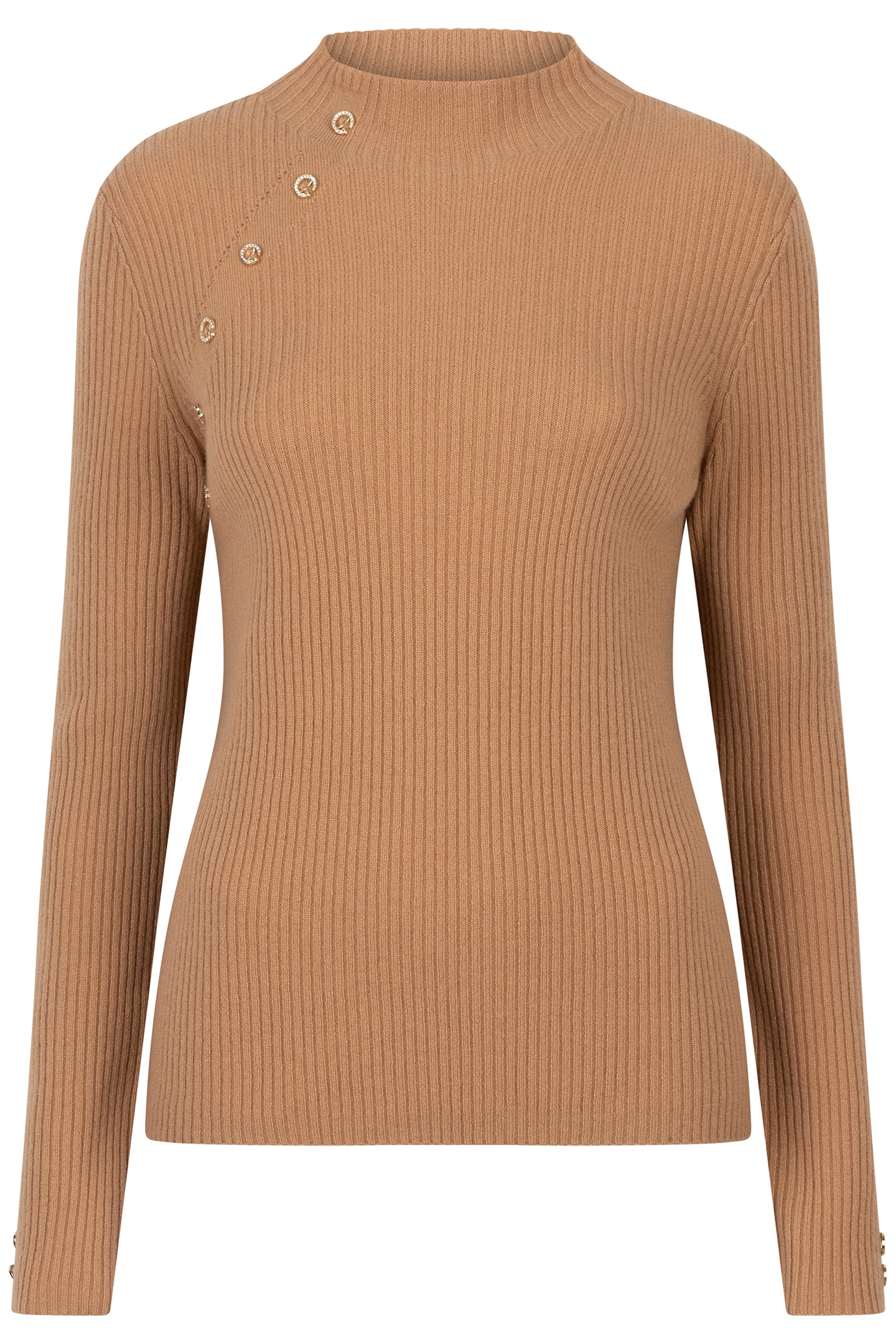 SWEATER COL A-SYM BUTTONS BRANDY 4