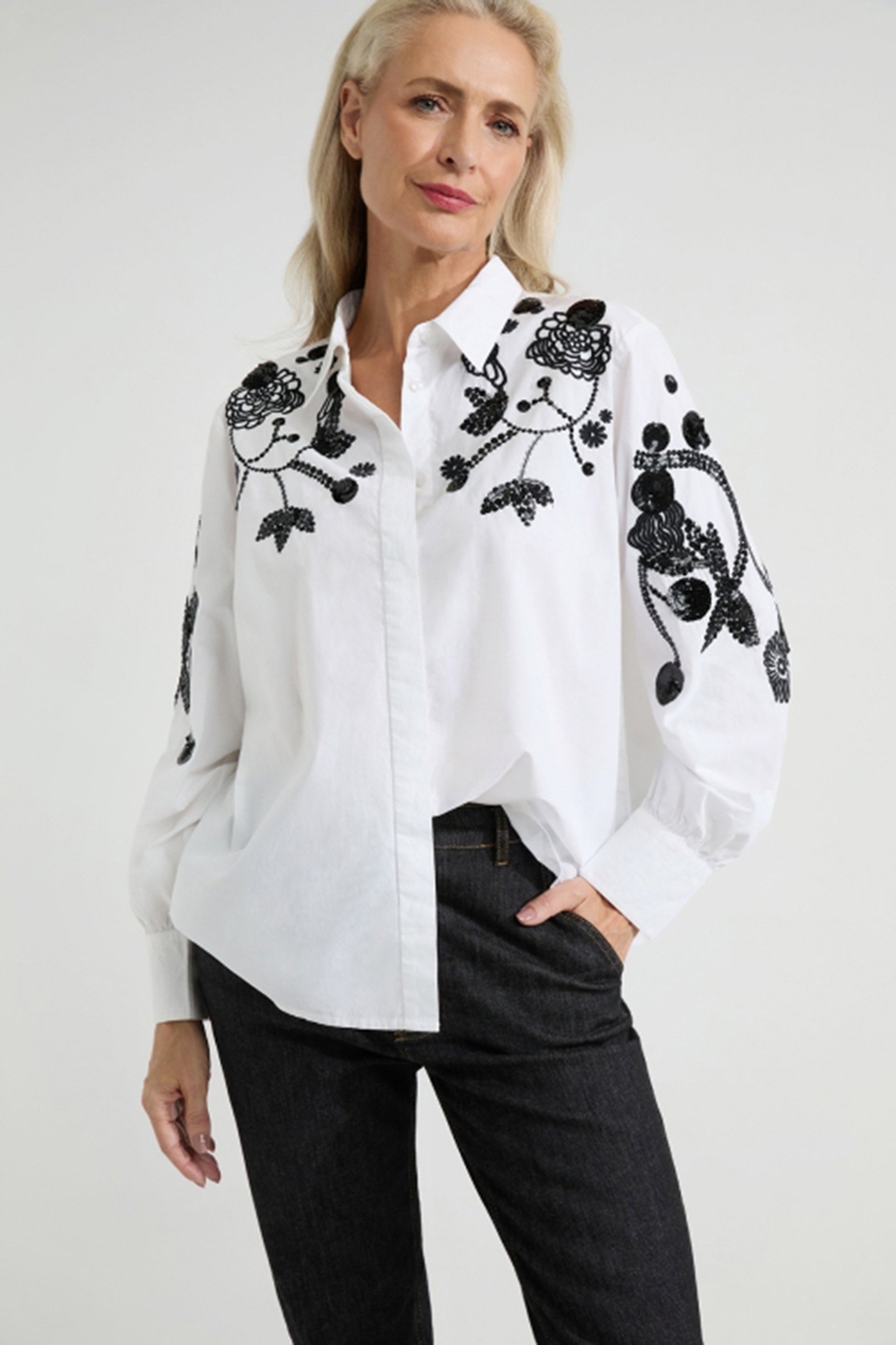 FAITH BLOUSE PAILLET WHITE 1