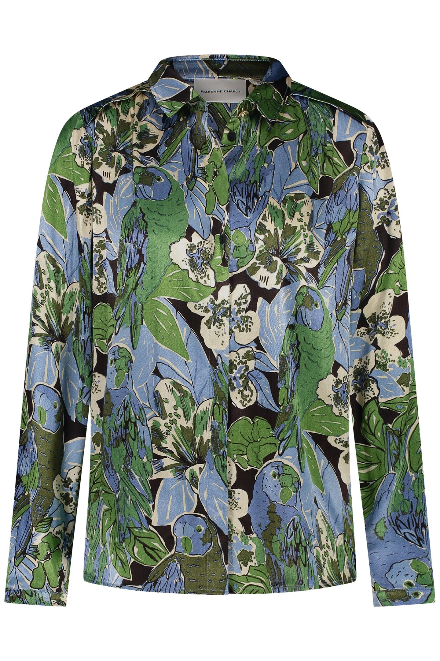 SUNRISE BLOUSE BLACK/PARROT GREEN 4