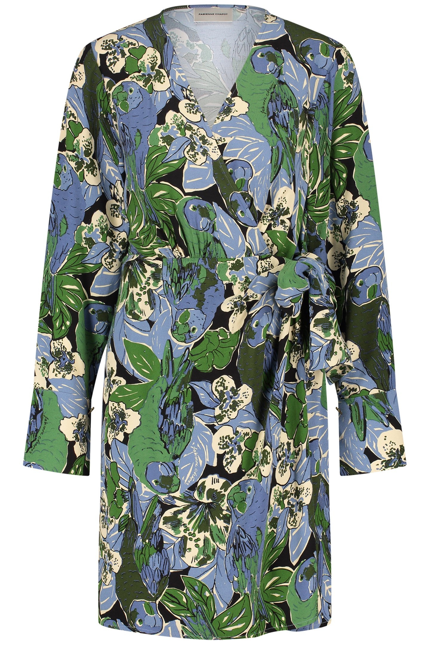 SELENA SHORT DRESS BLACK/PARROT GREEN 3