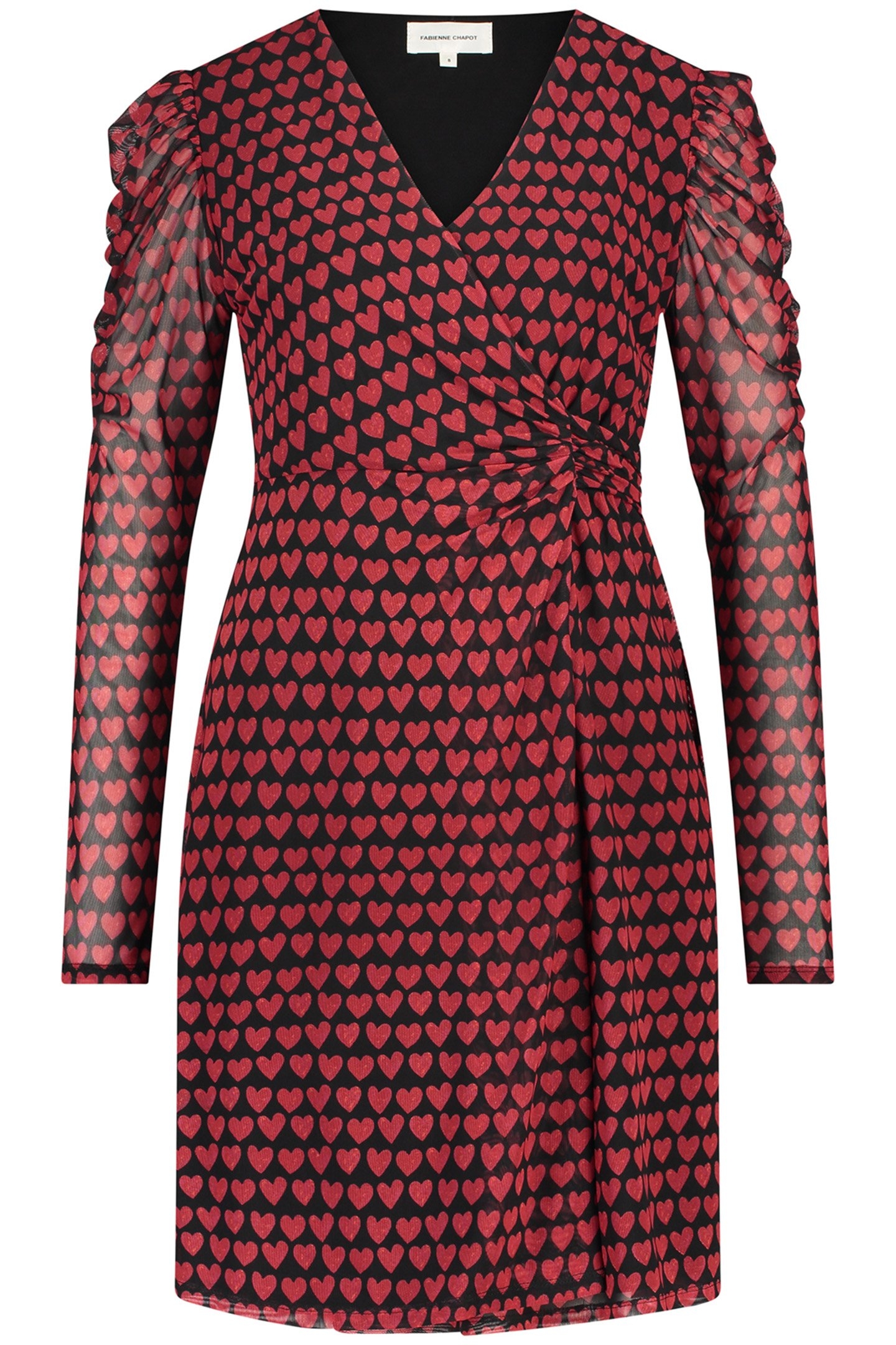 FLAKE DRESS BLACK/CERISE RED 3