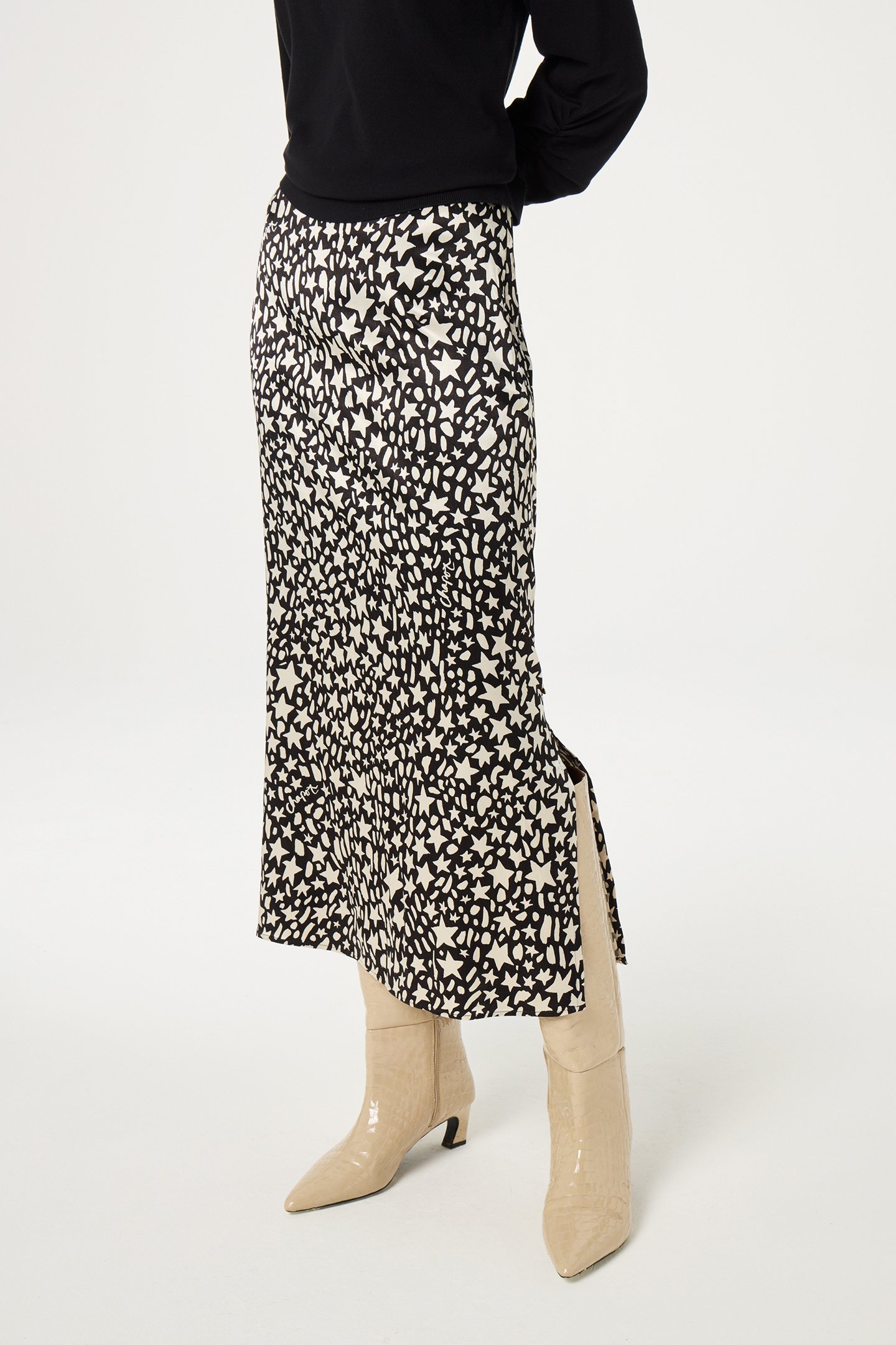 LAURIE SKIRT BLACK/CREME BRULEE 1