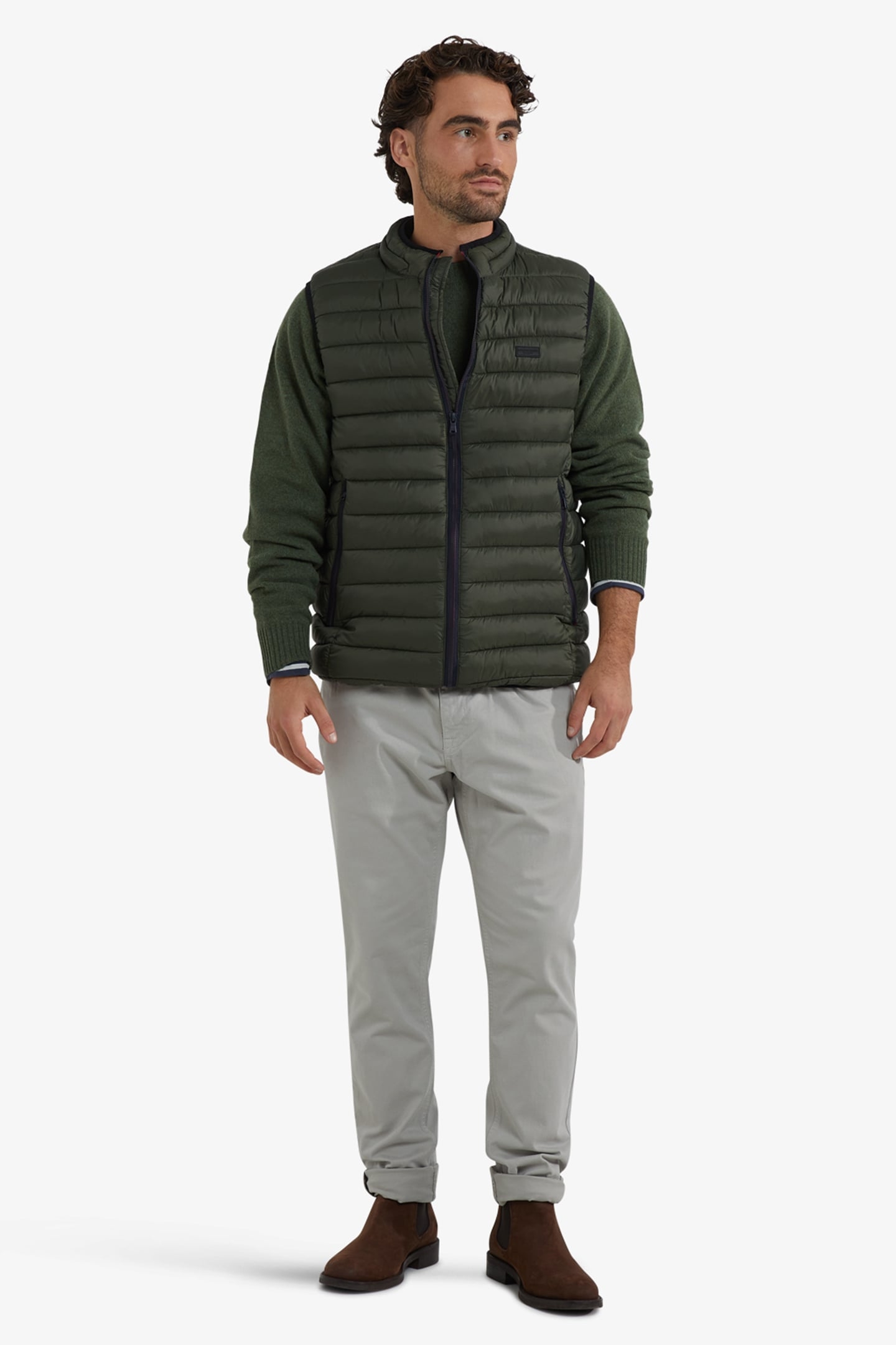 LIGHT WEIGHT BODYWARMER DARK OLIVE 2