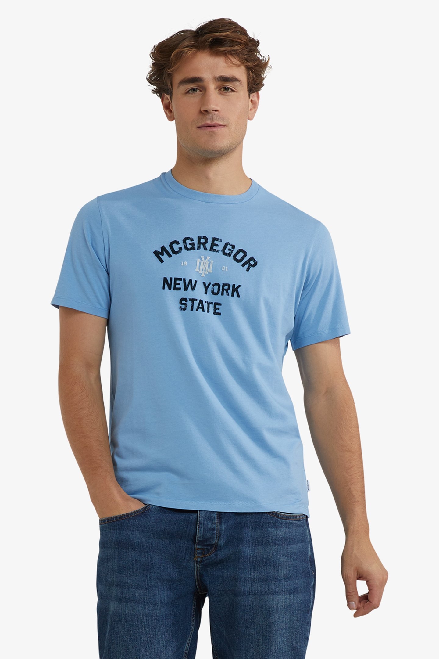 T-SHIRT NY STATE WORKER BLUE 1