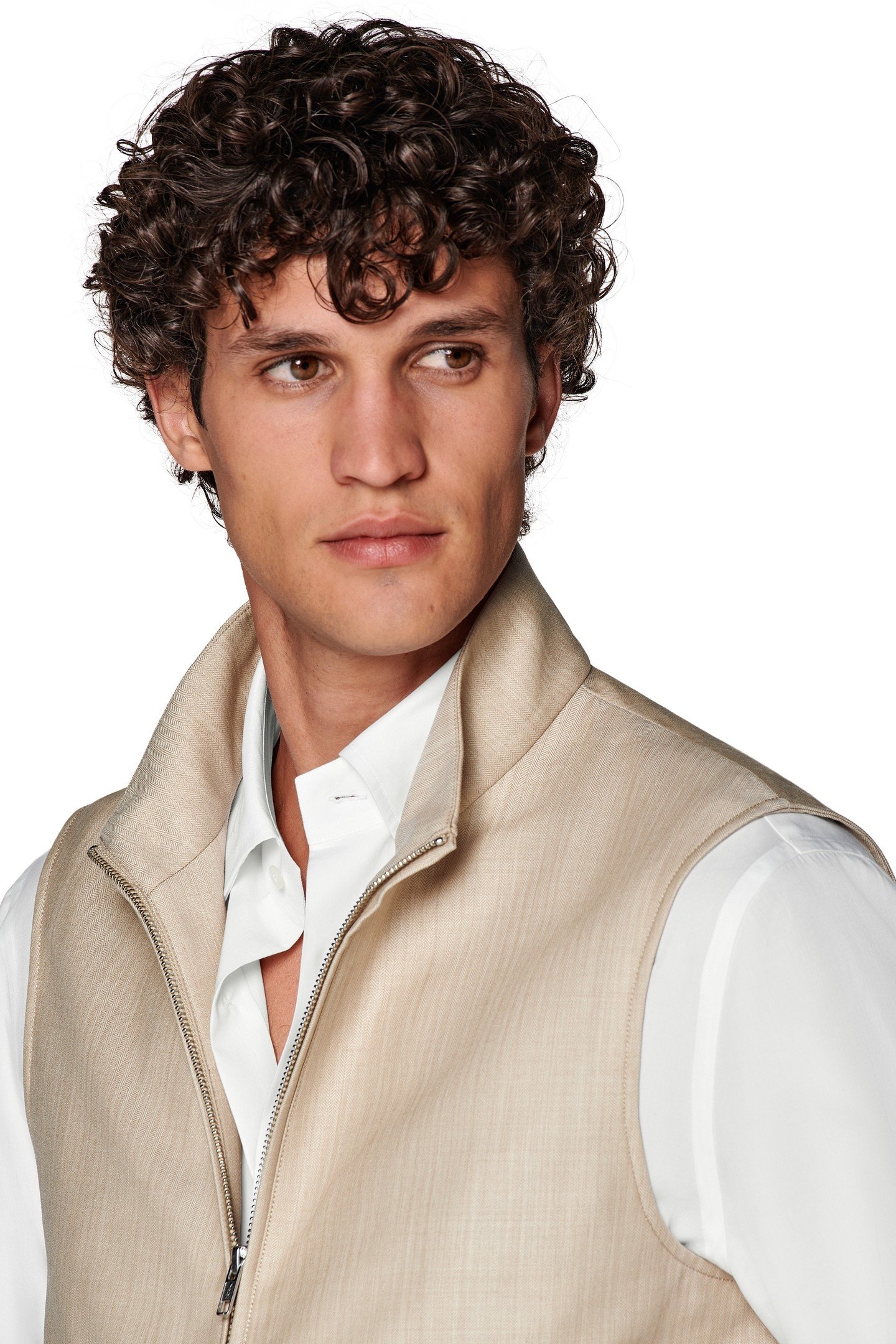 ZIP VEST-SAND-WOOL MOHAIR SAND 7